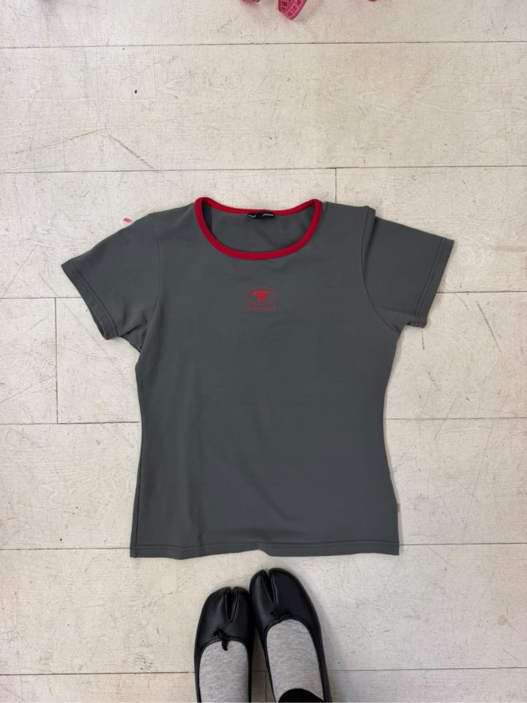 Tom Tailor Women's Grey & Red Short Sleeve T-Shirt Size 40
