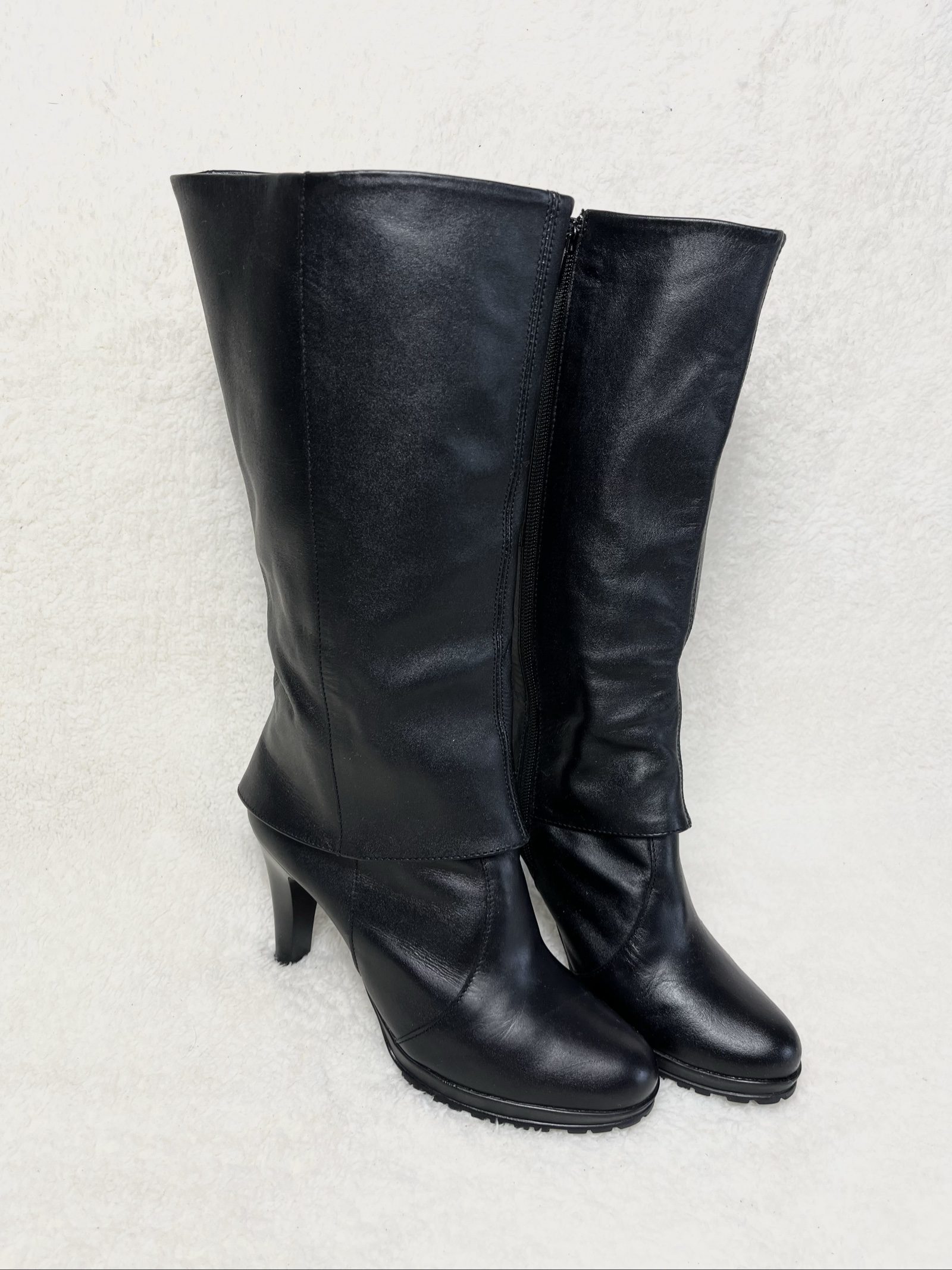 Real leather Fold Over Boots Wide shaft Rindsleder made in Mexico Y2K Avantgarde image 2
