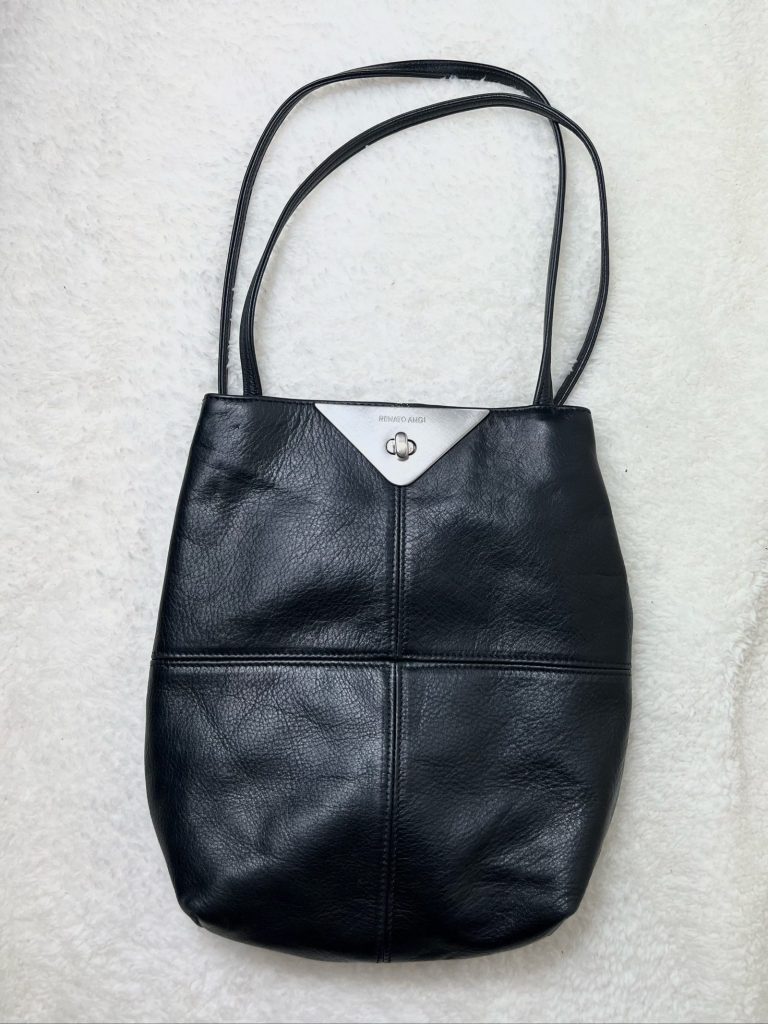 Renato Angi real Leather Shoulder Bag Ledertasche Made in Italy