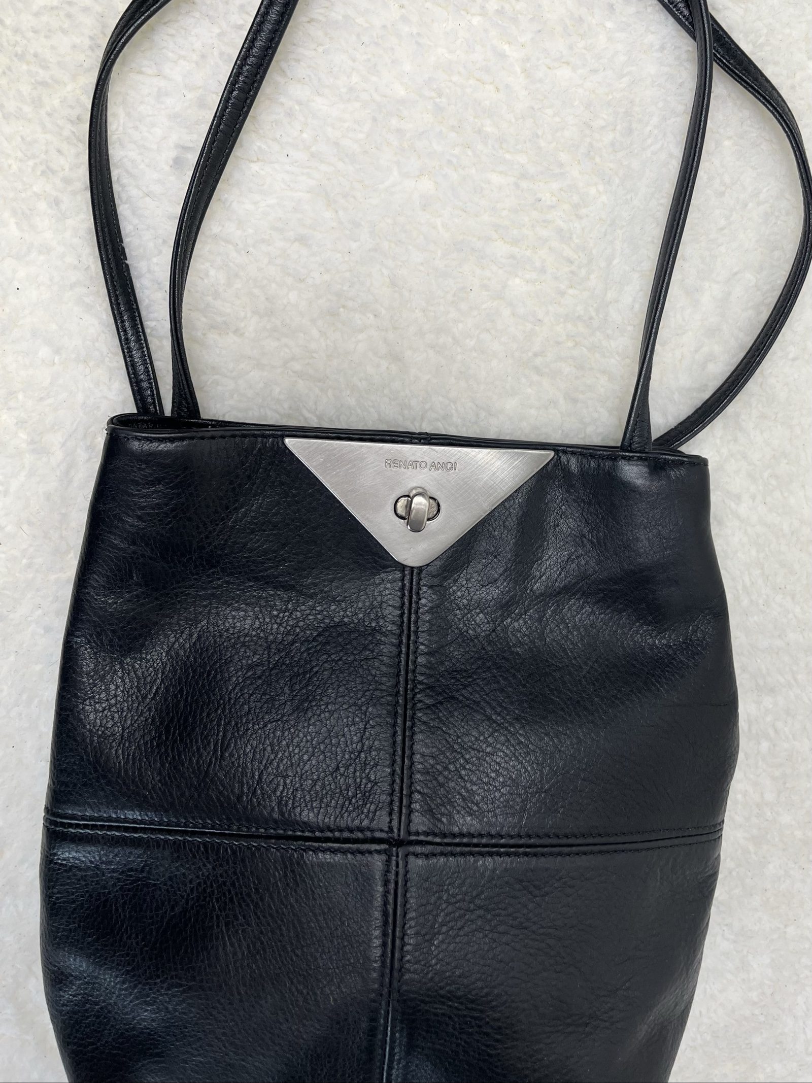 Renato Angi real Leather Shoulder Bag Ledertasche Made in Italy image 2