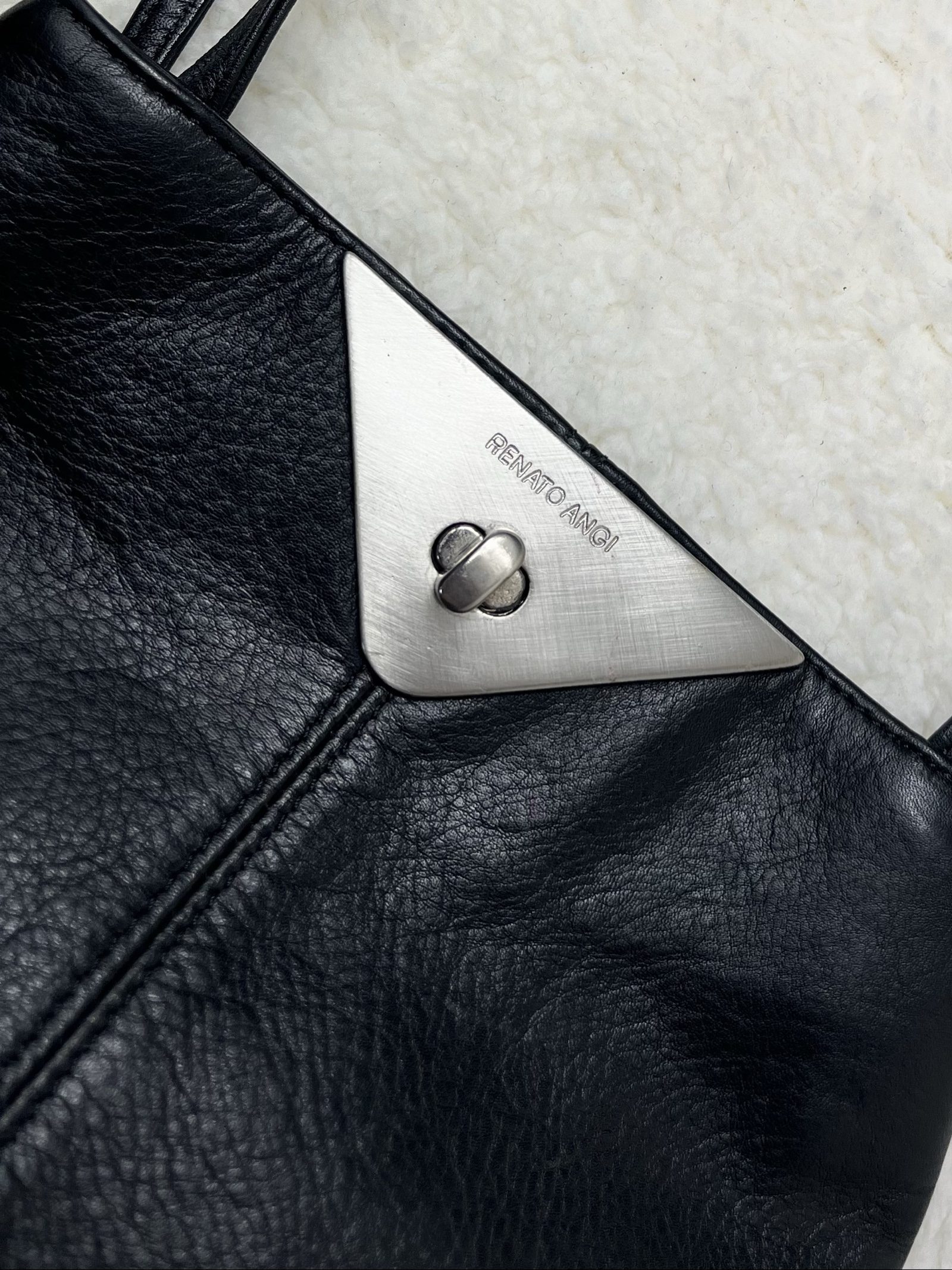 Renato Angi real Leather Shoulder Bag Ledertasche Made in Italy image 4