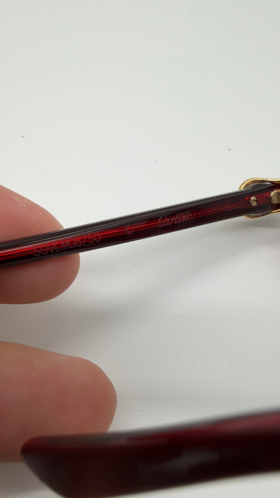 Cartier Brille Rot Bordeaux | Damen Vintage Designer Brillengestell mit Etui image 7