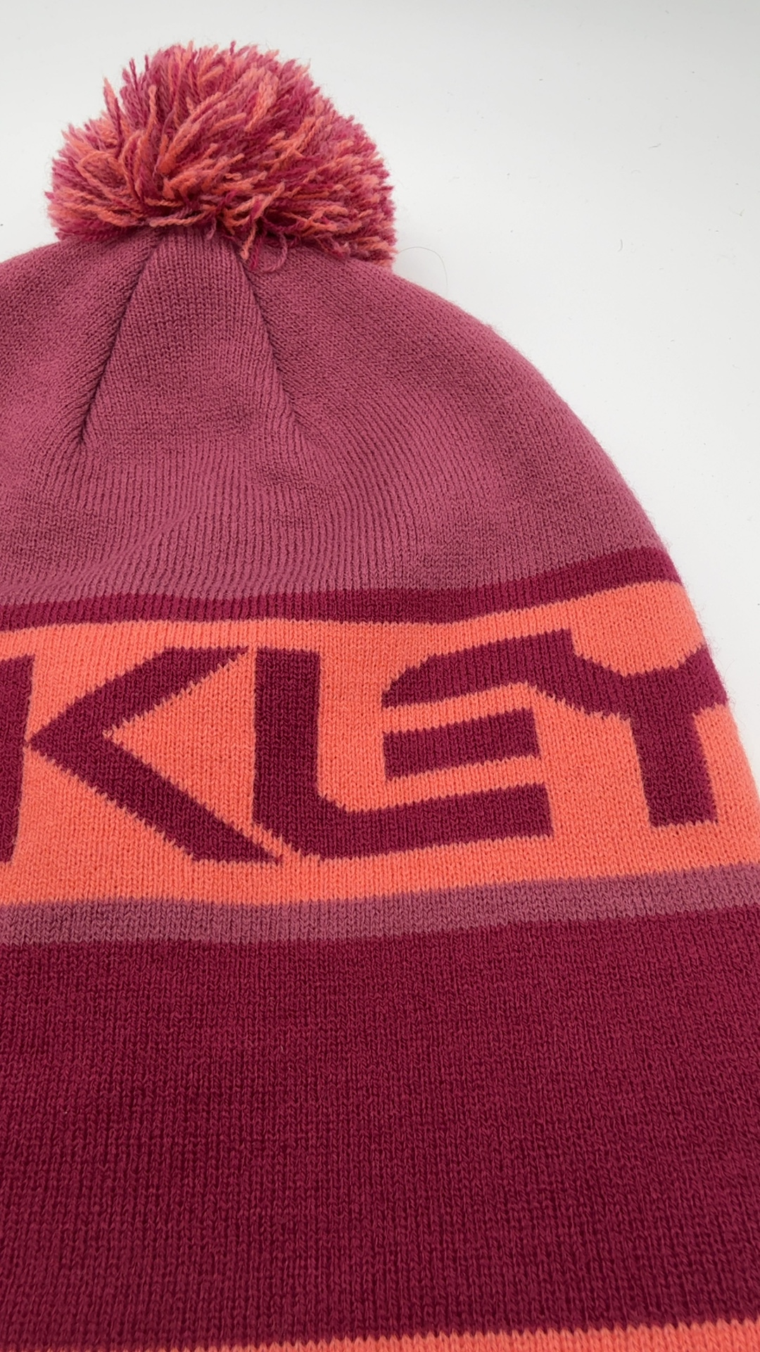Oakley Beanie Mütze Bordeaux Orange | Logo Bommel Wintermütze image 4