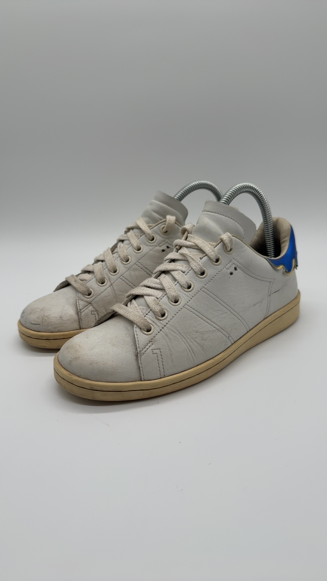 Isabel Marant Sneaker Weiß Blau Gr. 38 | Leder Low Top