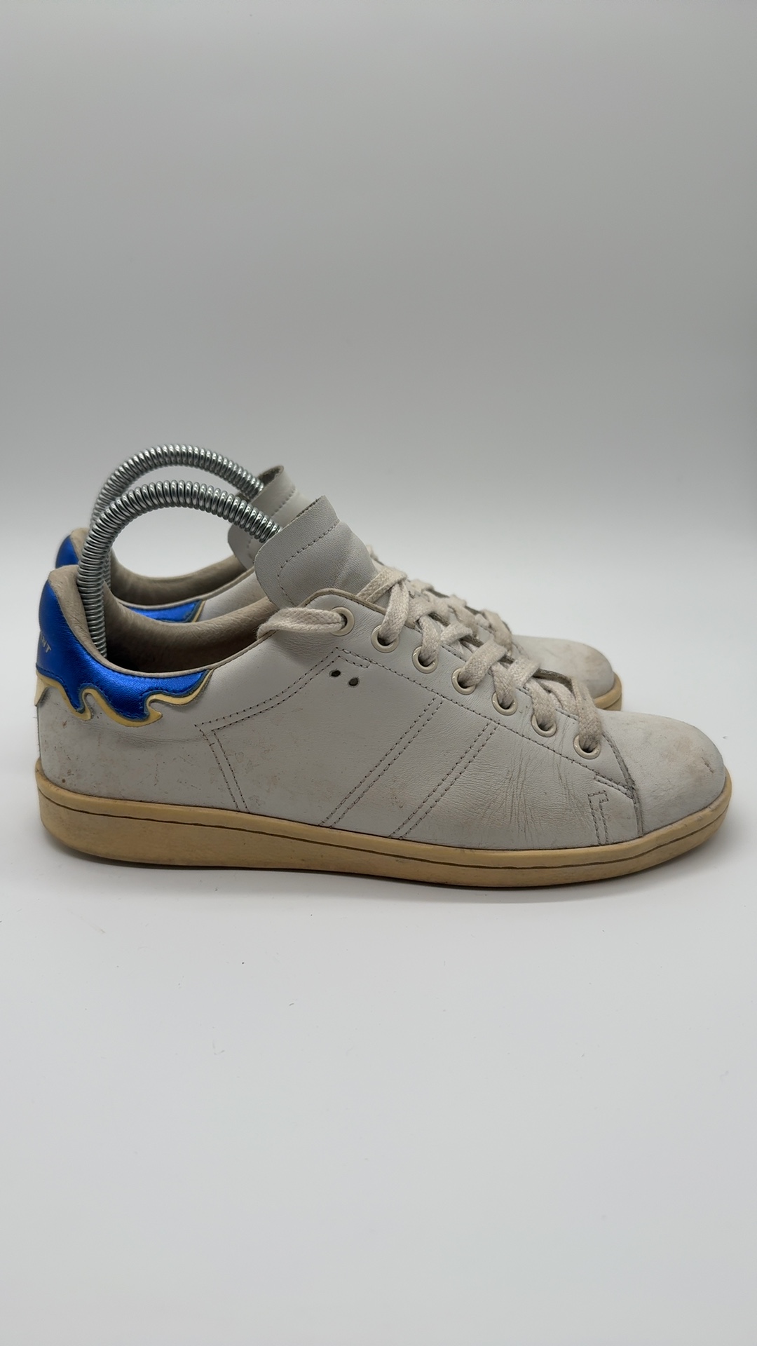 Isabel Marant Sneaker Weiß Blau Gr. 38 | Leder Low Top image 3