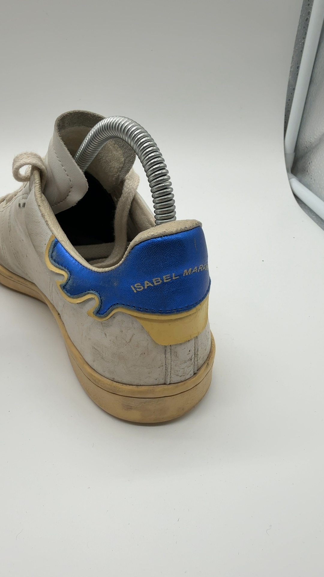 Isabel Marant Sneaker Weiß Blau Gr. 38 | Leder Low Top image 5