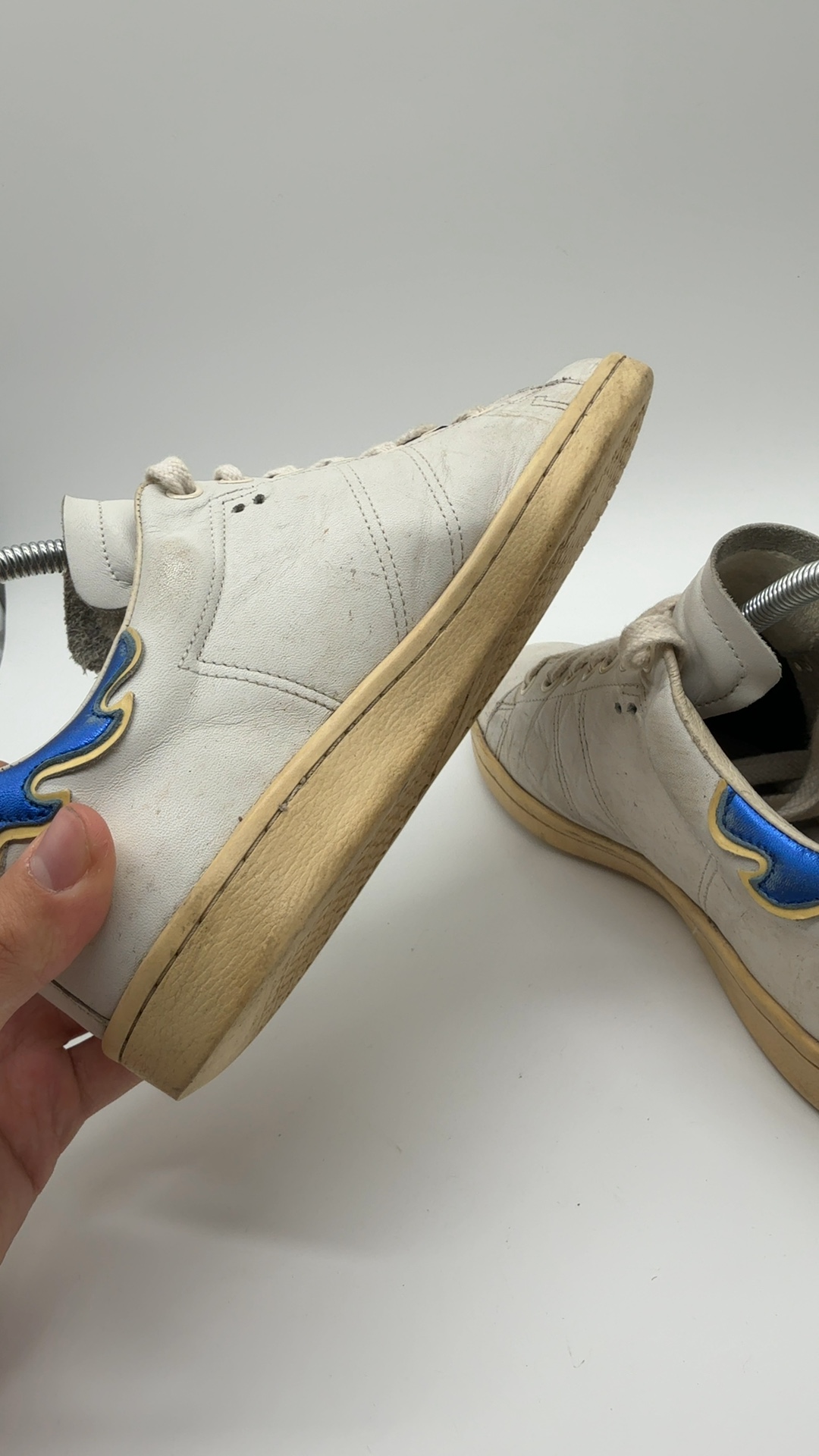 Isabel Marant Sneaker Weiß Blau Gr. 38 | Leder Low Top image 6
