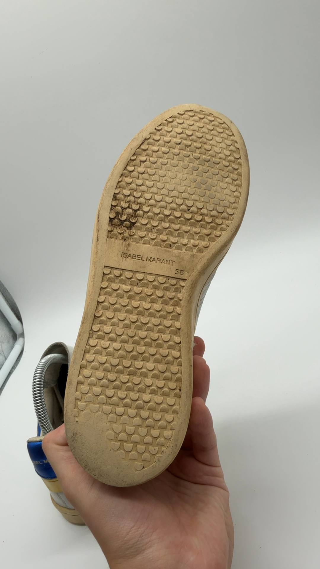 Isabel Marant Sneaker Weiß Blau Gr. 38 | Leder Low Top image 7