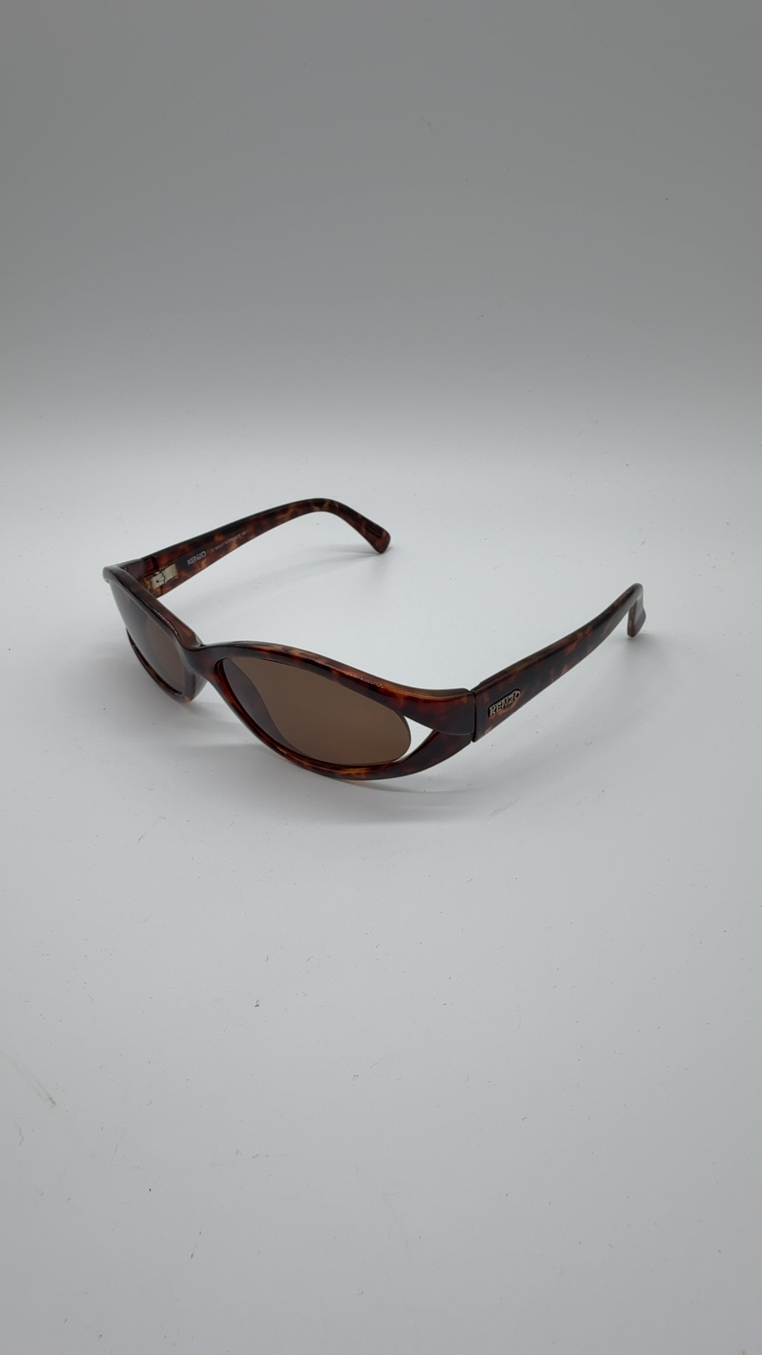 Kenzo Vintage Sonnenbrille Braun Tortoise | Oval Y2K Designer Sunglasses