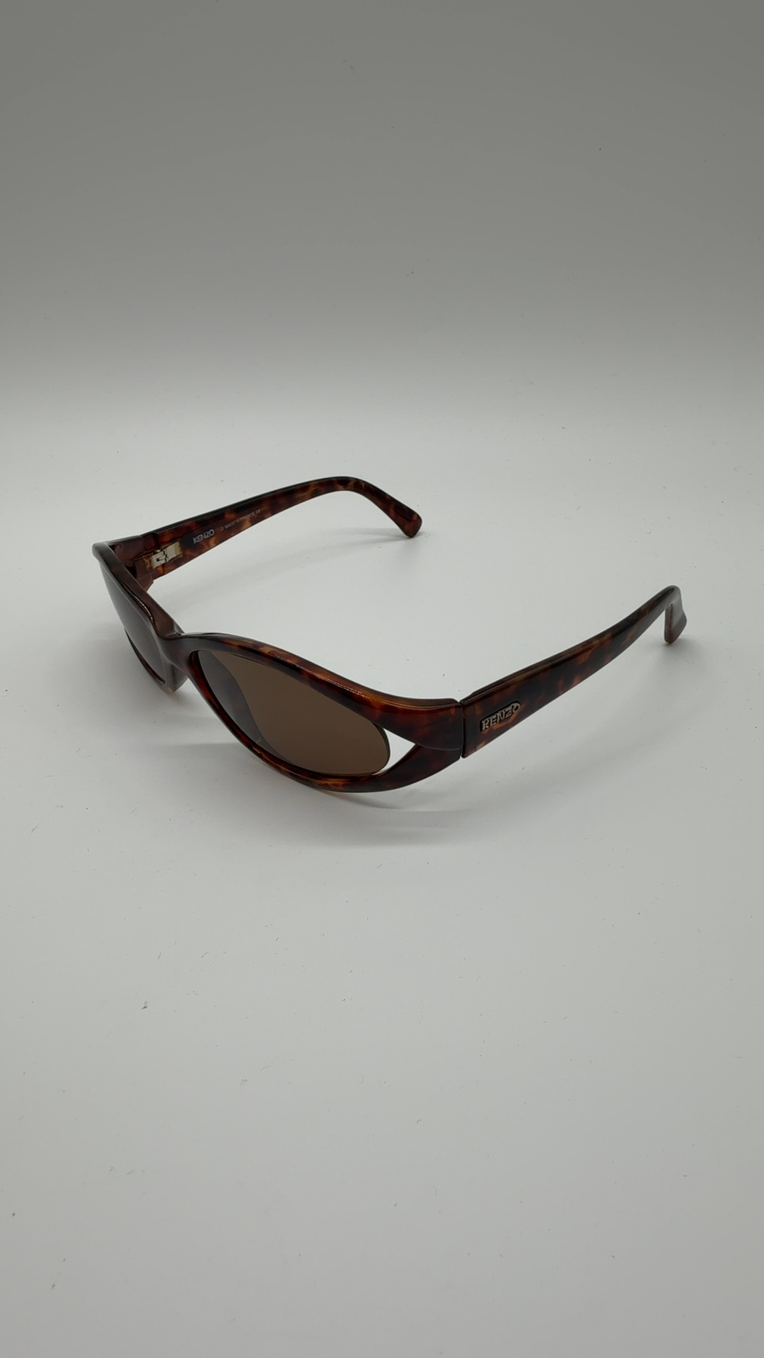 Kenzo Vintage Sonnenbrille Braun Tortoise | Oval Y2K Designer Sunglasses image 2