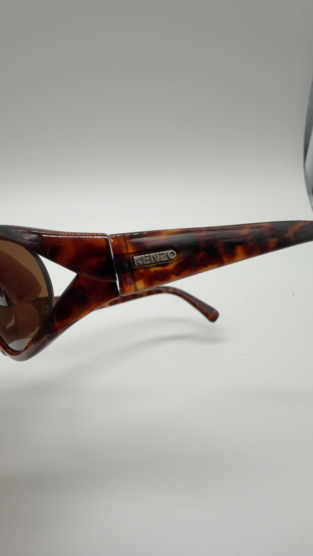 Kenzo Vintage Sonnenbrille Braun Tortoise | Oval Y2K Designer Sunglasses image 5