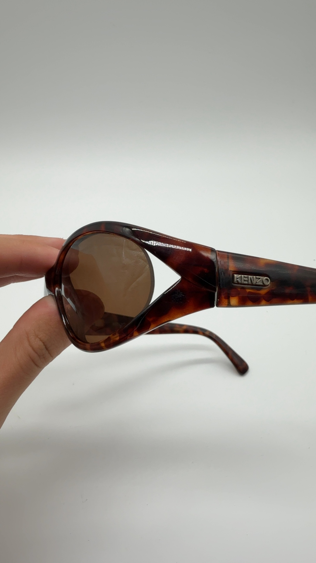 Kenzo Vintage Sonnenbrille Braun Tortoise | Oval Y2K Designer Sunglasses image 8
