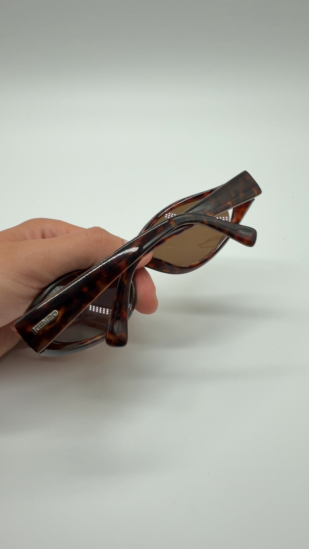 Kenzo Vintage Sonnenbrille Braun Tortoise | Oval Y2K Designer Sunglasses image 10