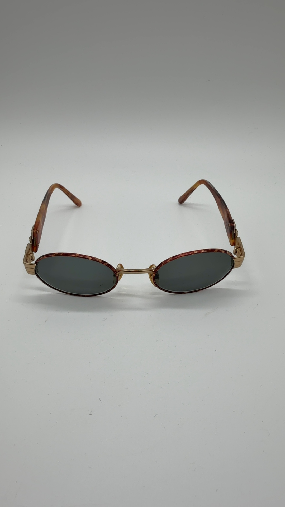 Emporio Armani Vintage Sonnenbrille Braun Gold | Oval Designer Sunglasses image 4