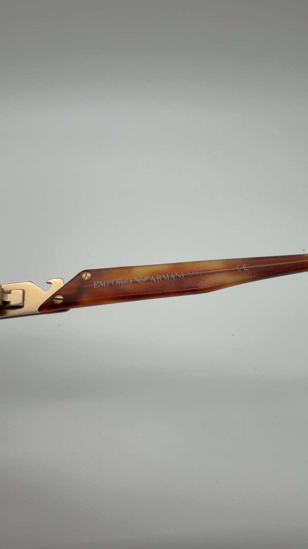 Emporio Armani Vintage Sonnenbrille Braun Gold | Oval Designer Sunglasses image 7