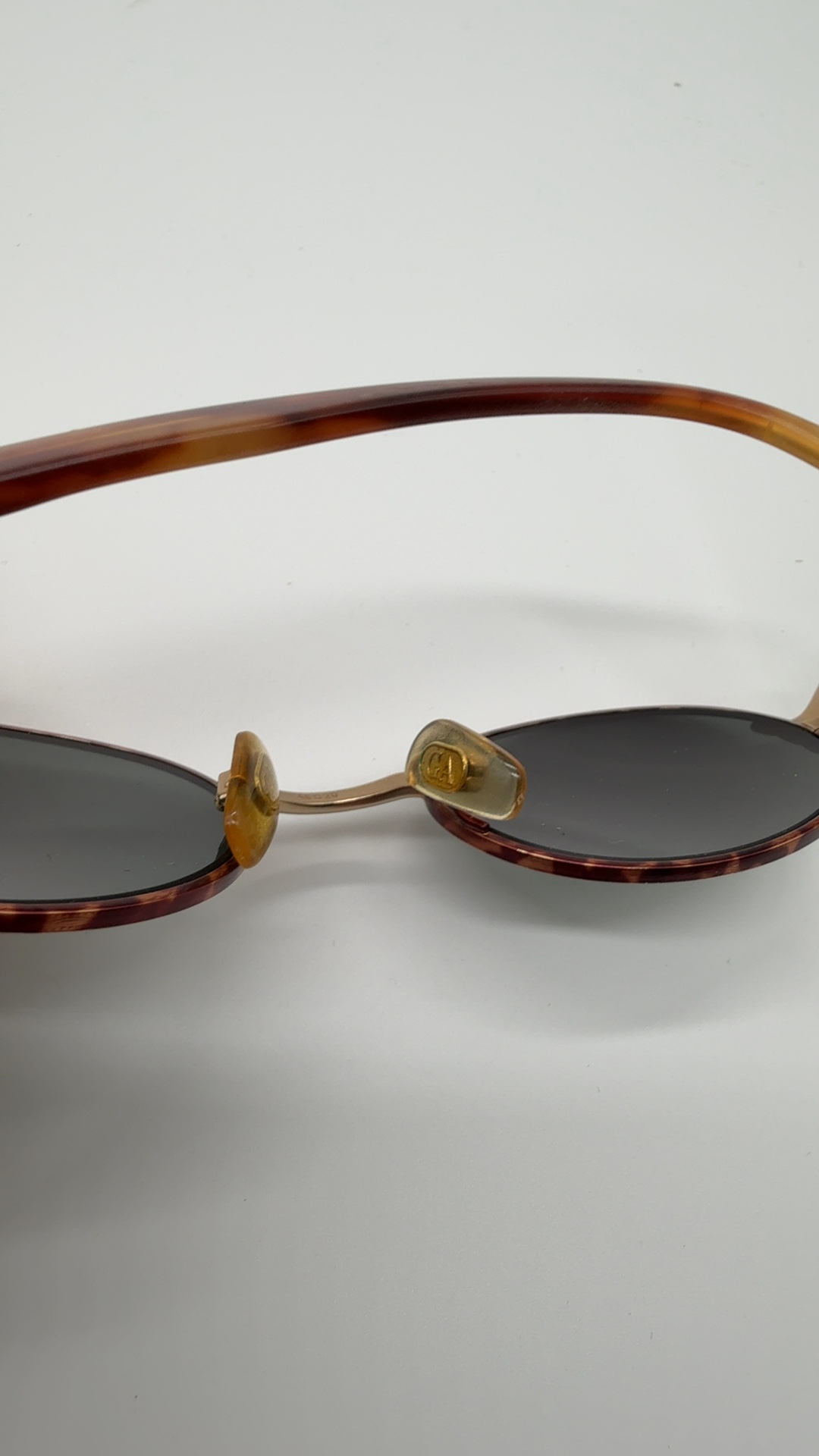 Emporio Armani Vintage Sonnenbrille Braun Gold | Oval Designer Sunglasses image 9