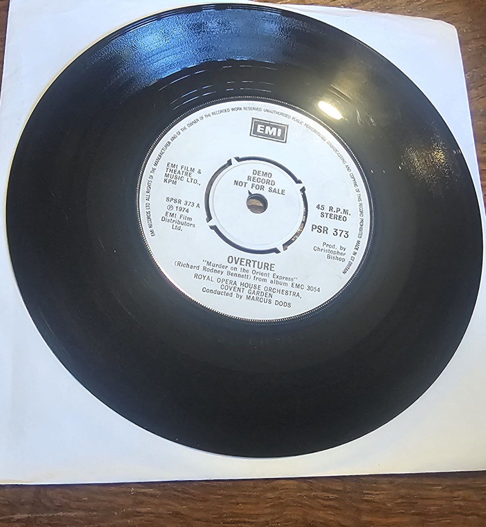 Royal Opera House Orchestra Overture The Orient Express Demo EMI PSR 373 7"