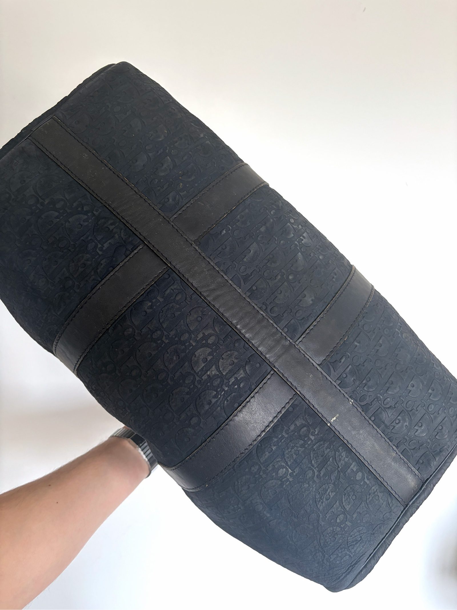 Christian Dior Black Oblique Weekender Duffel Travel Bag image 2