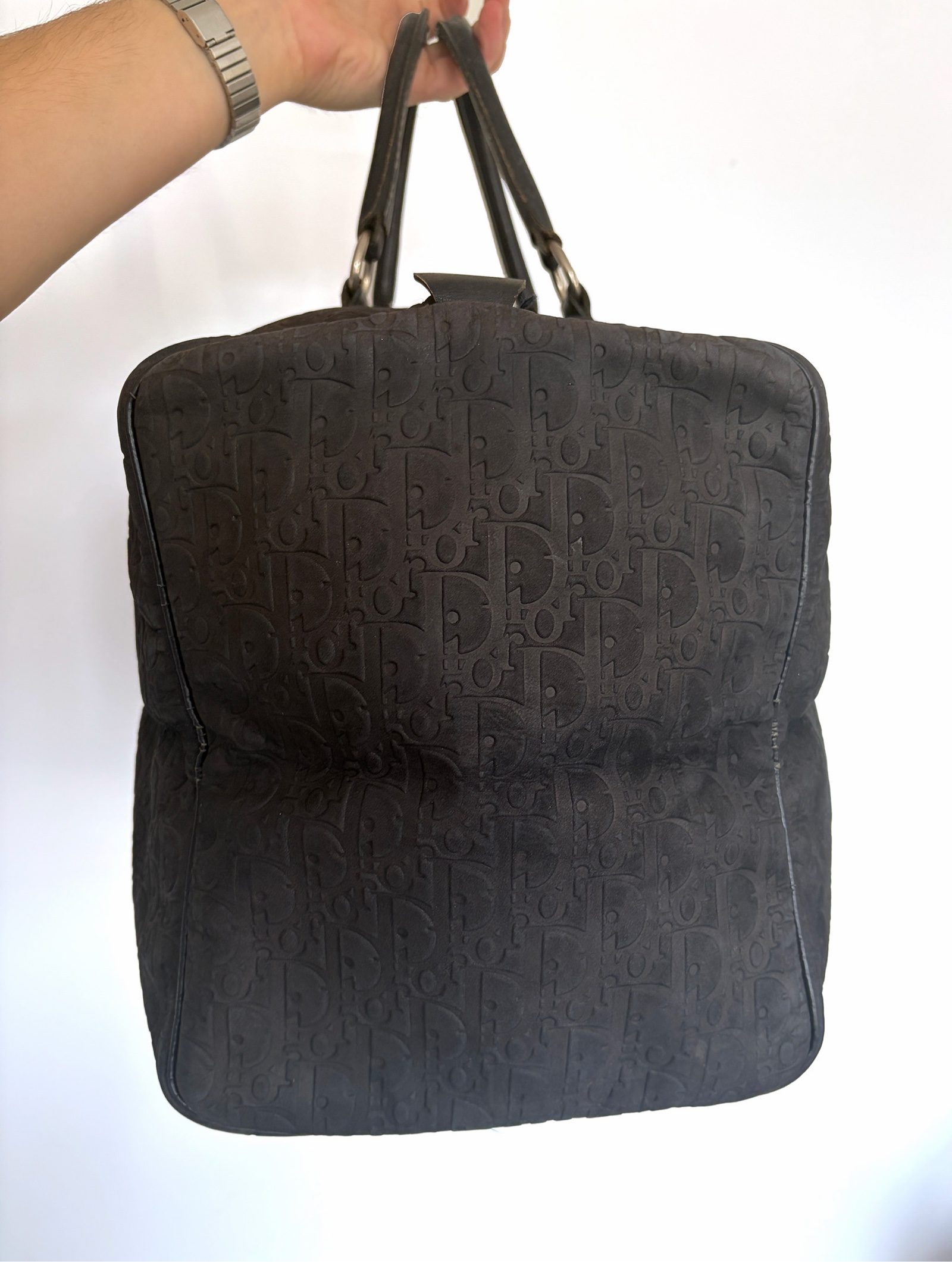 Christian Dior Black Oblique Weekender Duffel Travel Bag image 4