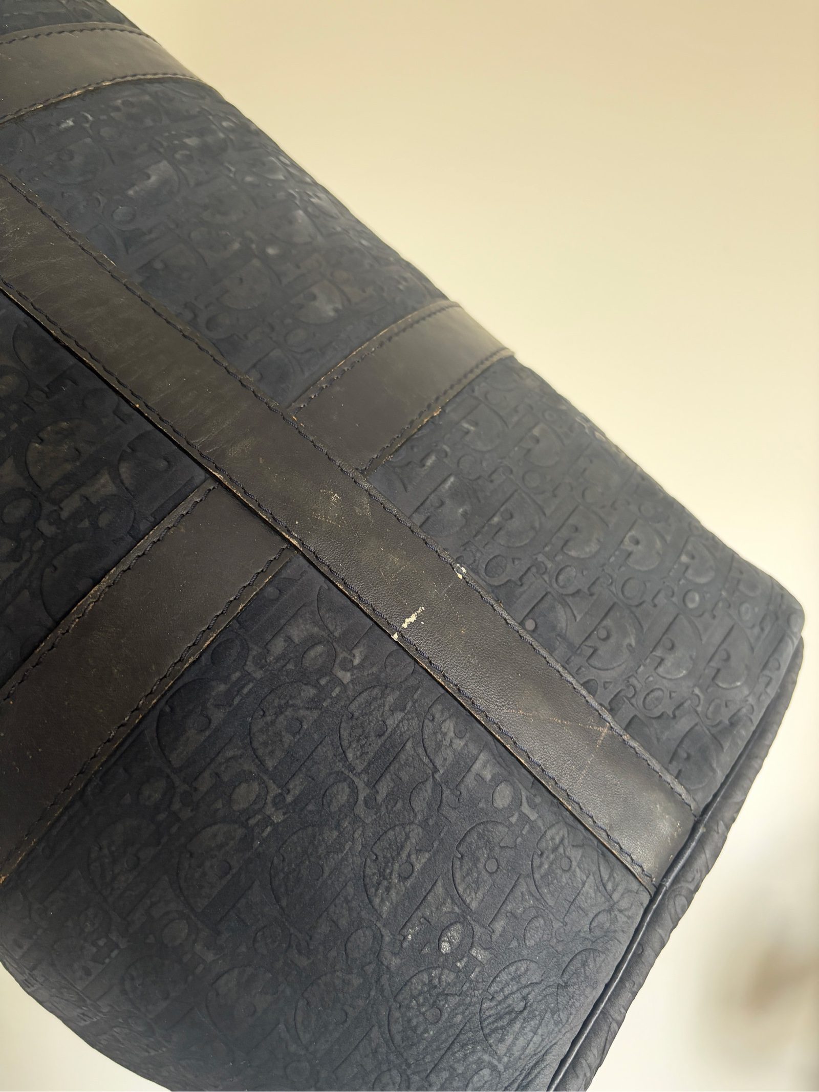 Christian Dior Black Oblique Weekender Duffel Travel Bag image 7
