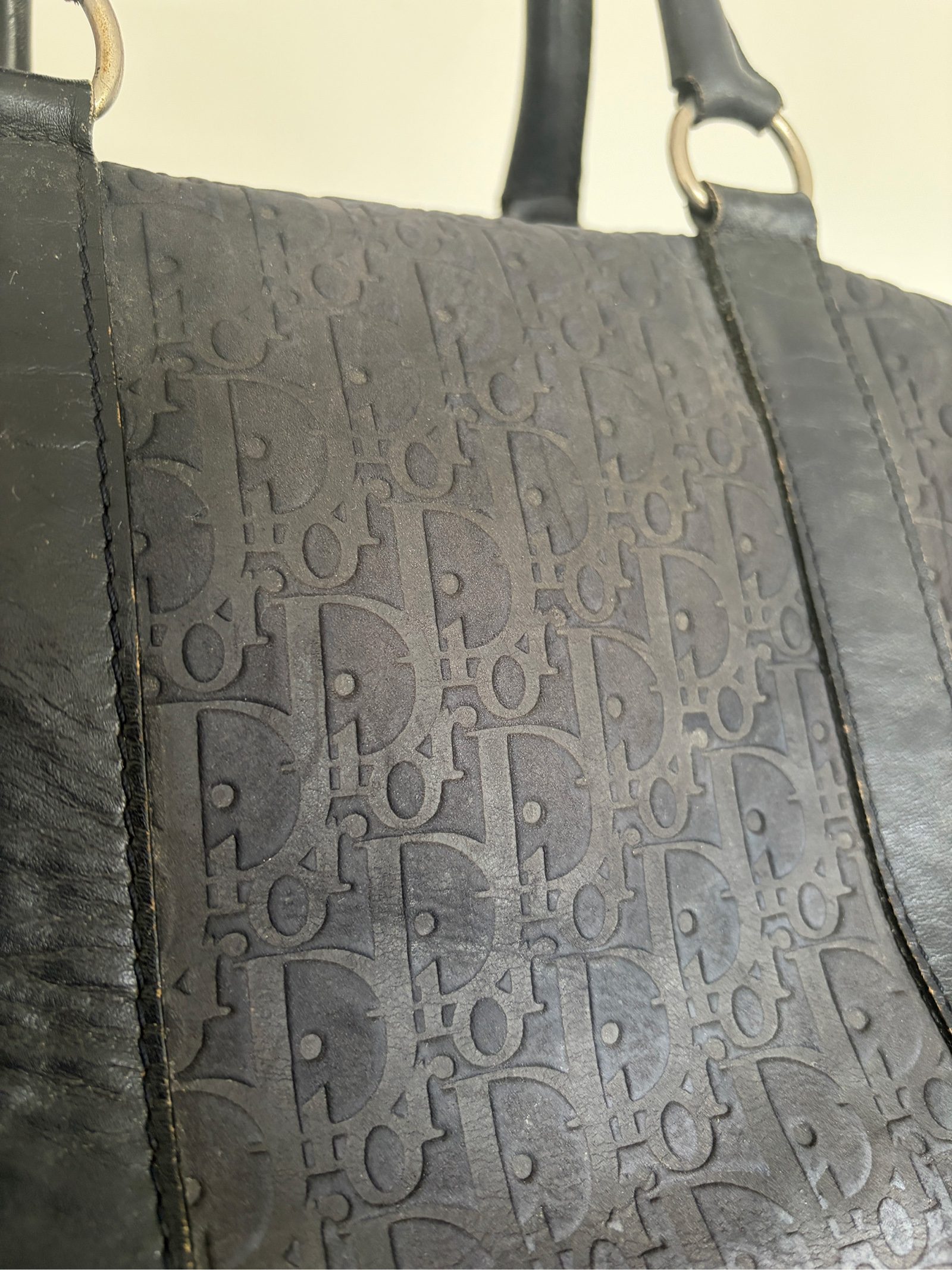 Christian Dior Black Oblique Weekender Duffel Travel Bag image 8