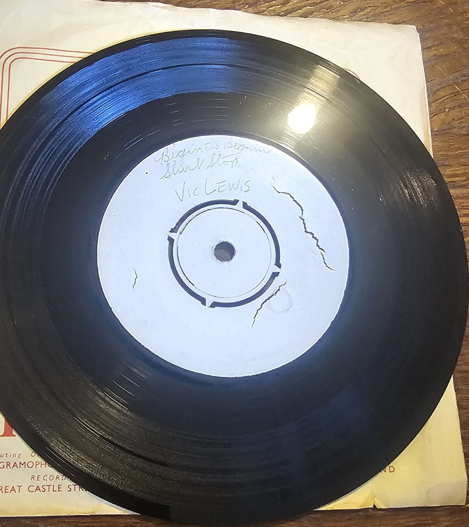 Vic Lewis Begin To Begin TEST PRESSING His Master's Voice 7" BOX 4