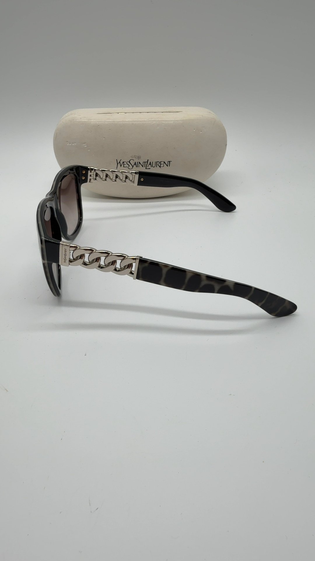 Yves Saint Laurent YSL Sonnenbrille Oversize | Havanna Braun Ketten-Details image 2