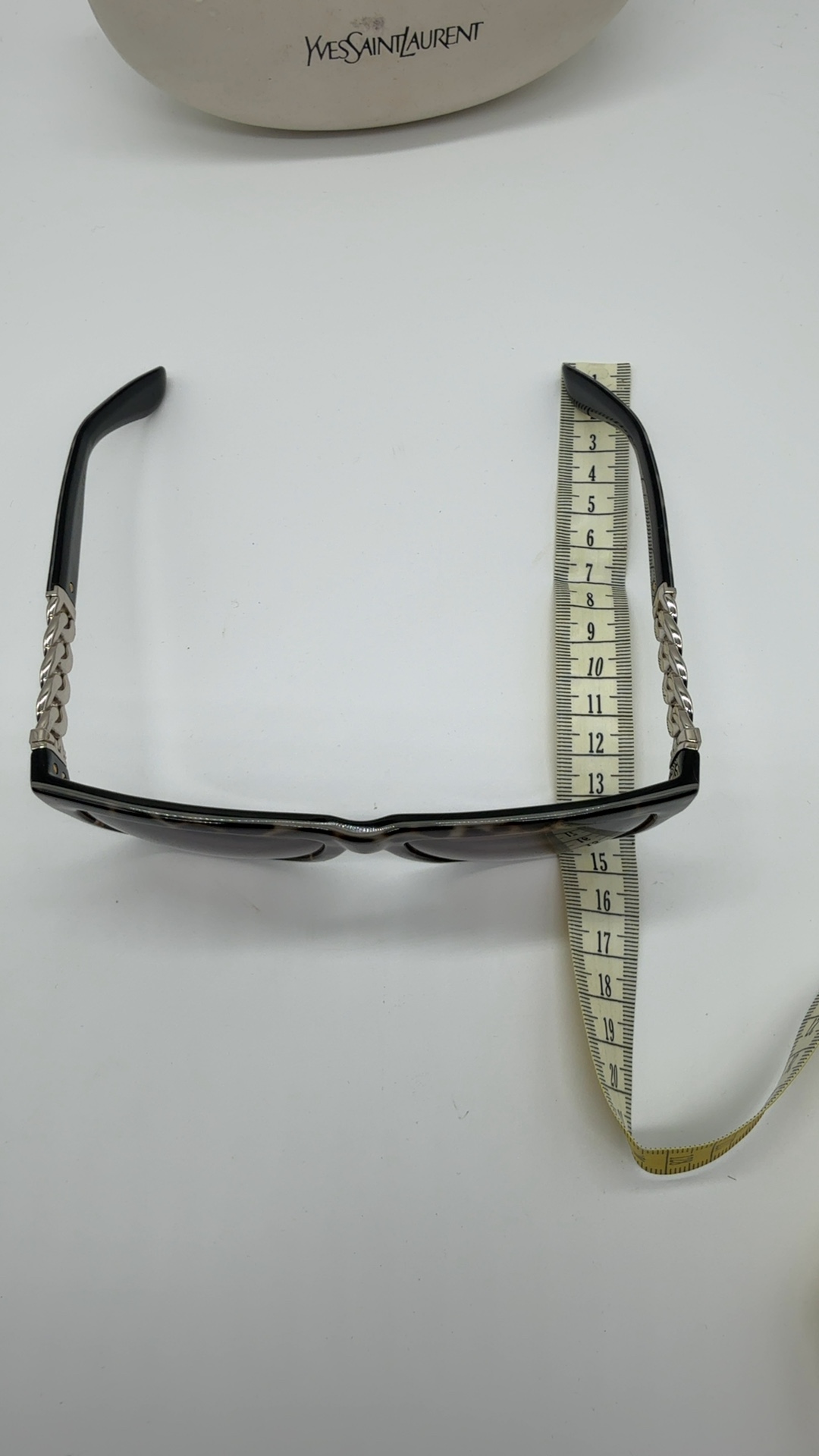 Yves Saint Laurent YSL Sonnenbrille Oversize | Havanna Braun Ketten-Details image 9