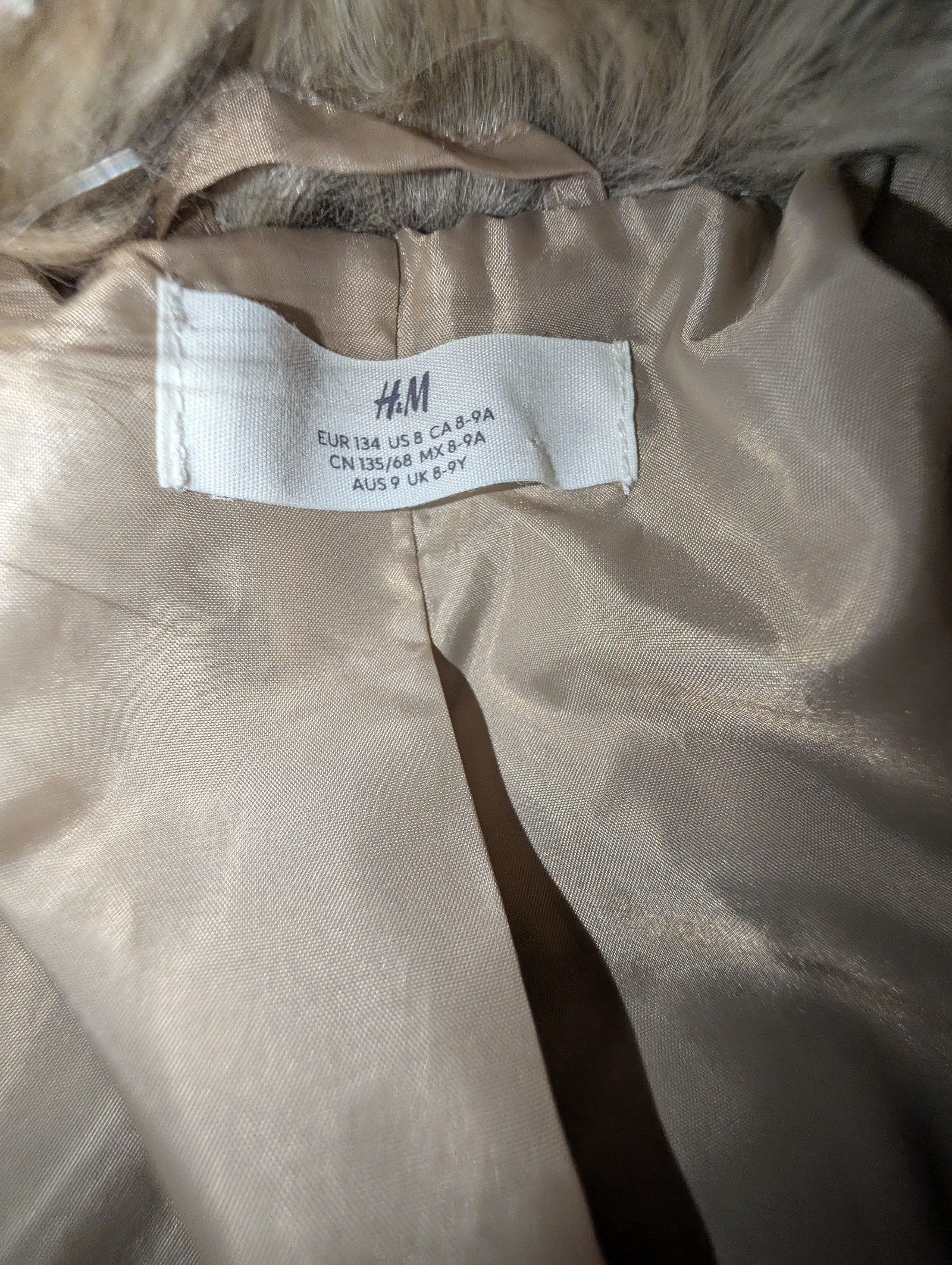 Beige Faux Fur Girls' Jacket 8 image 2