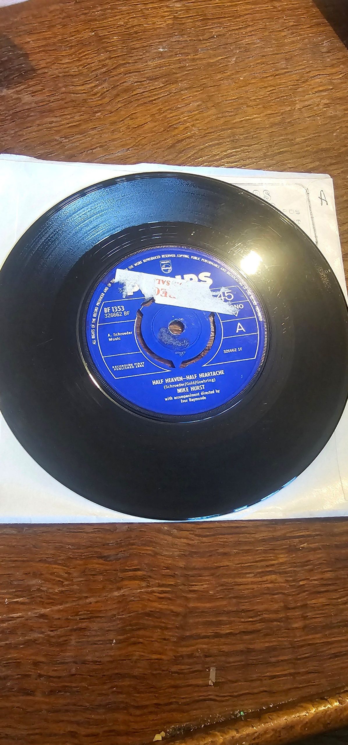 Mike Hurst Look In Your Eyes Philips BF1353 7" Vinyl Single