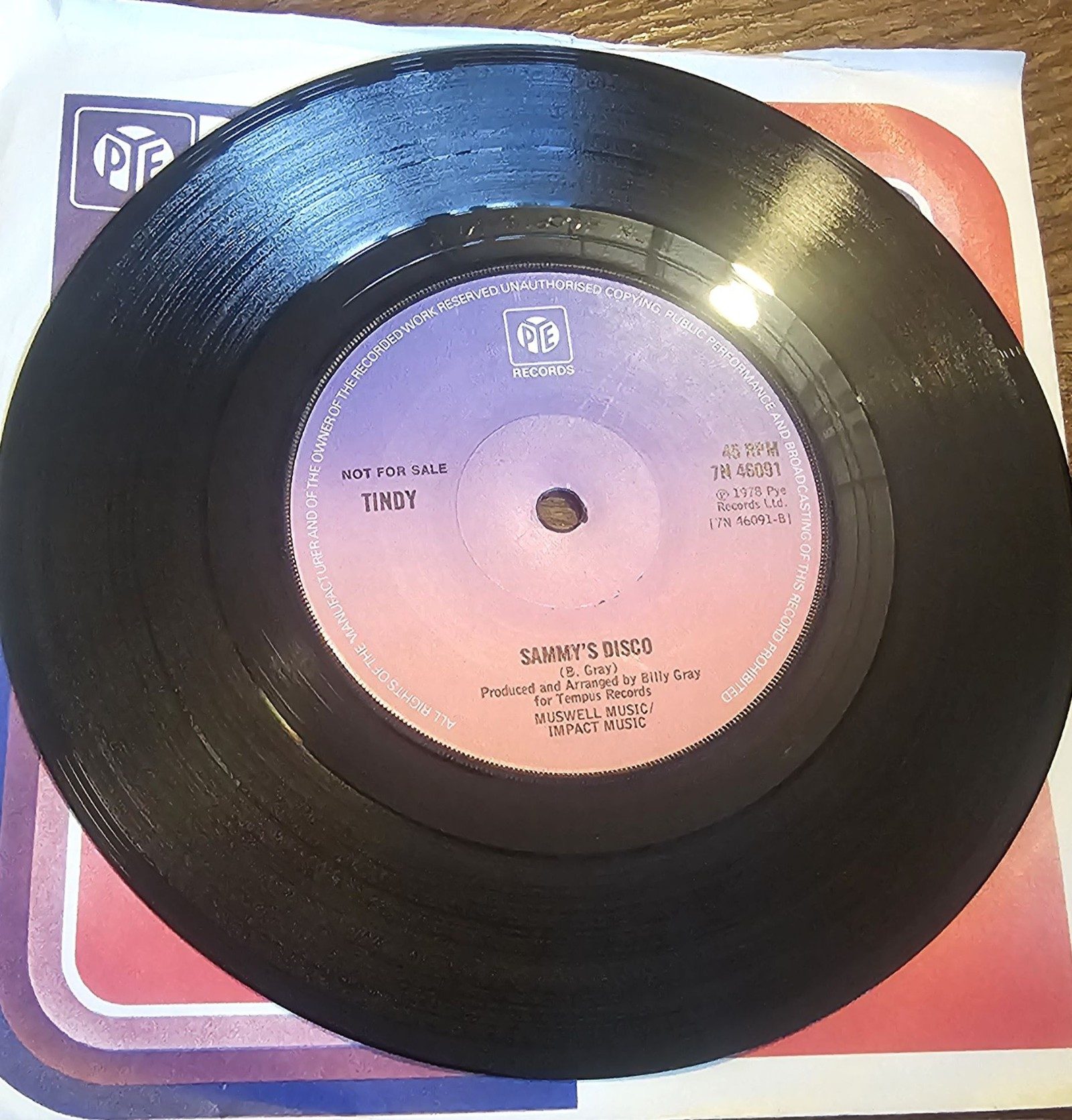 Tindy Stay PROMO 7" PYE 7N 46091 A-side Sammy's Disco image 2