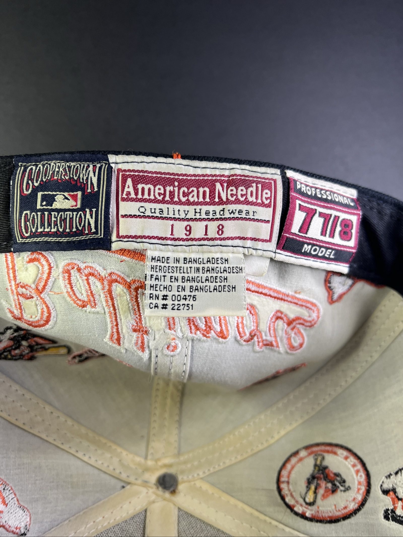 Vintage 90s American Needle Baltimore Orioles Cooperstown Fitted Hat 7 1/8 MLB image 5