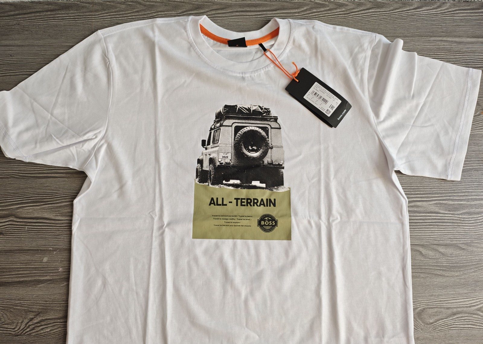 BOSS White All-Terrain Graphic T-Shirt Medium Cotton image 2