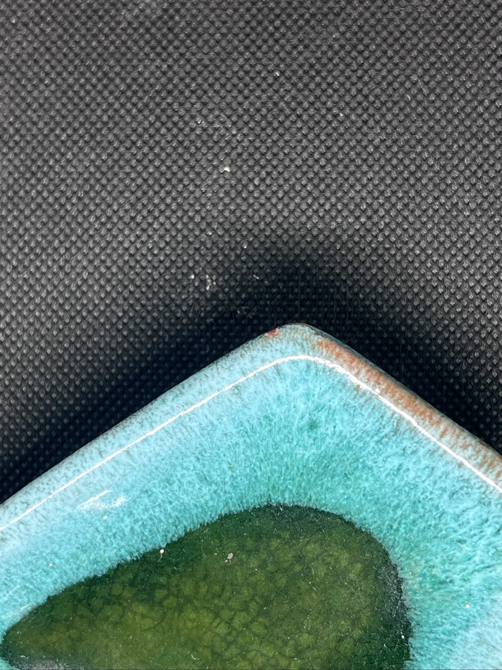 Vintage Evangeline Canada #934 Turquoise & Green Ceramic Ashtray image 5