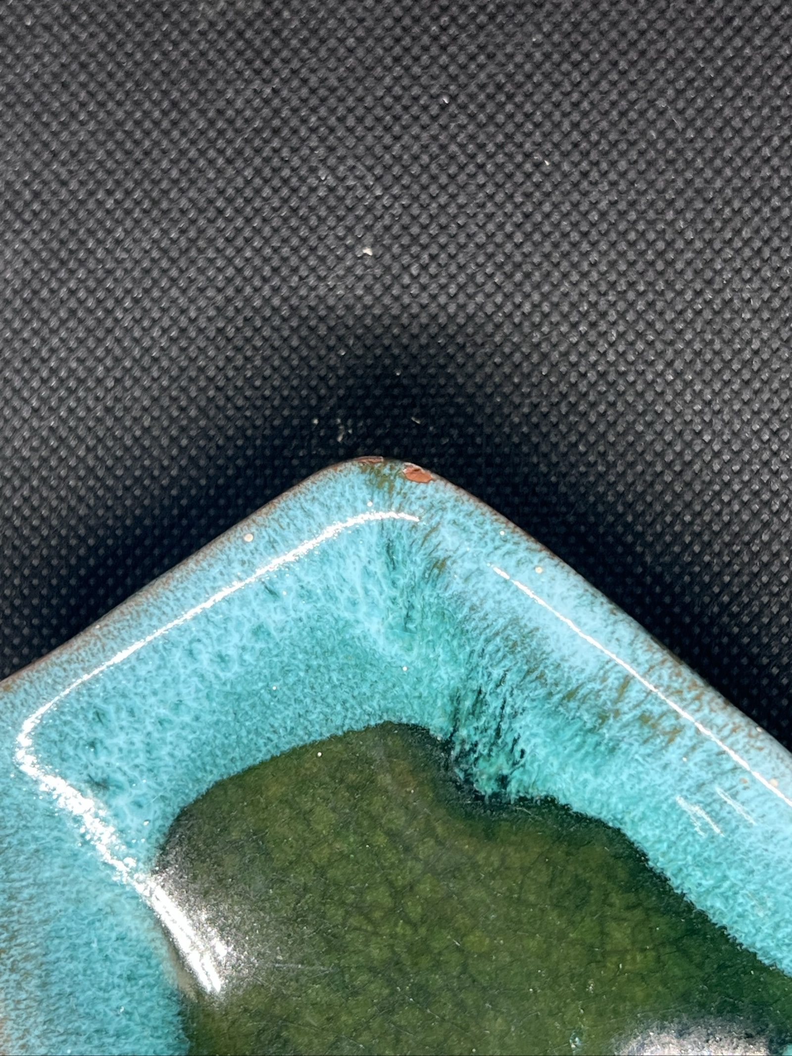 Vintage Evangeline Canada #934 Turquoise & Green Ceramic Ashtray image 6