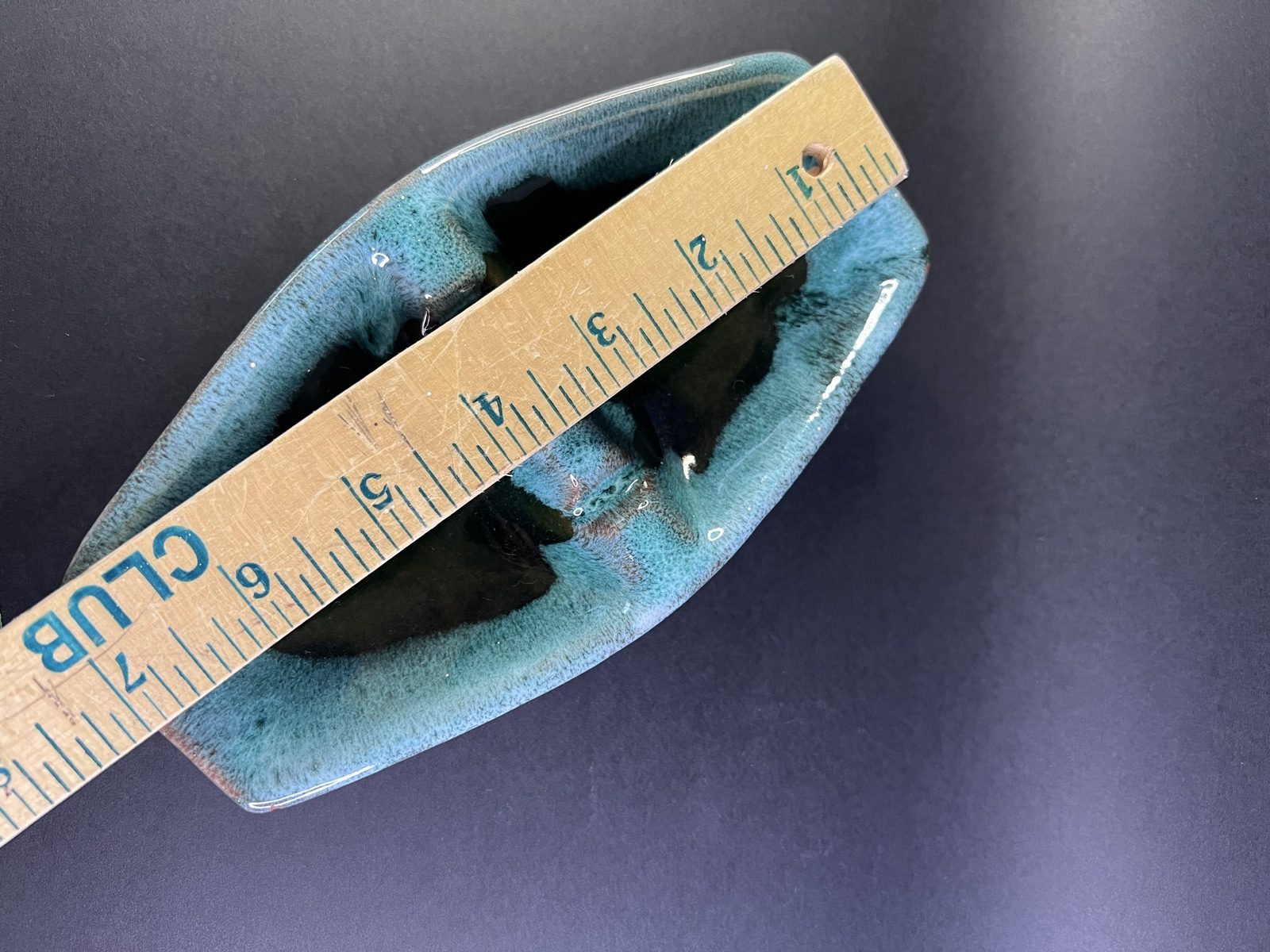 Vintage Evangeline Canada #934 Turquoise & Green Ceramic Ashtray image 9