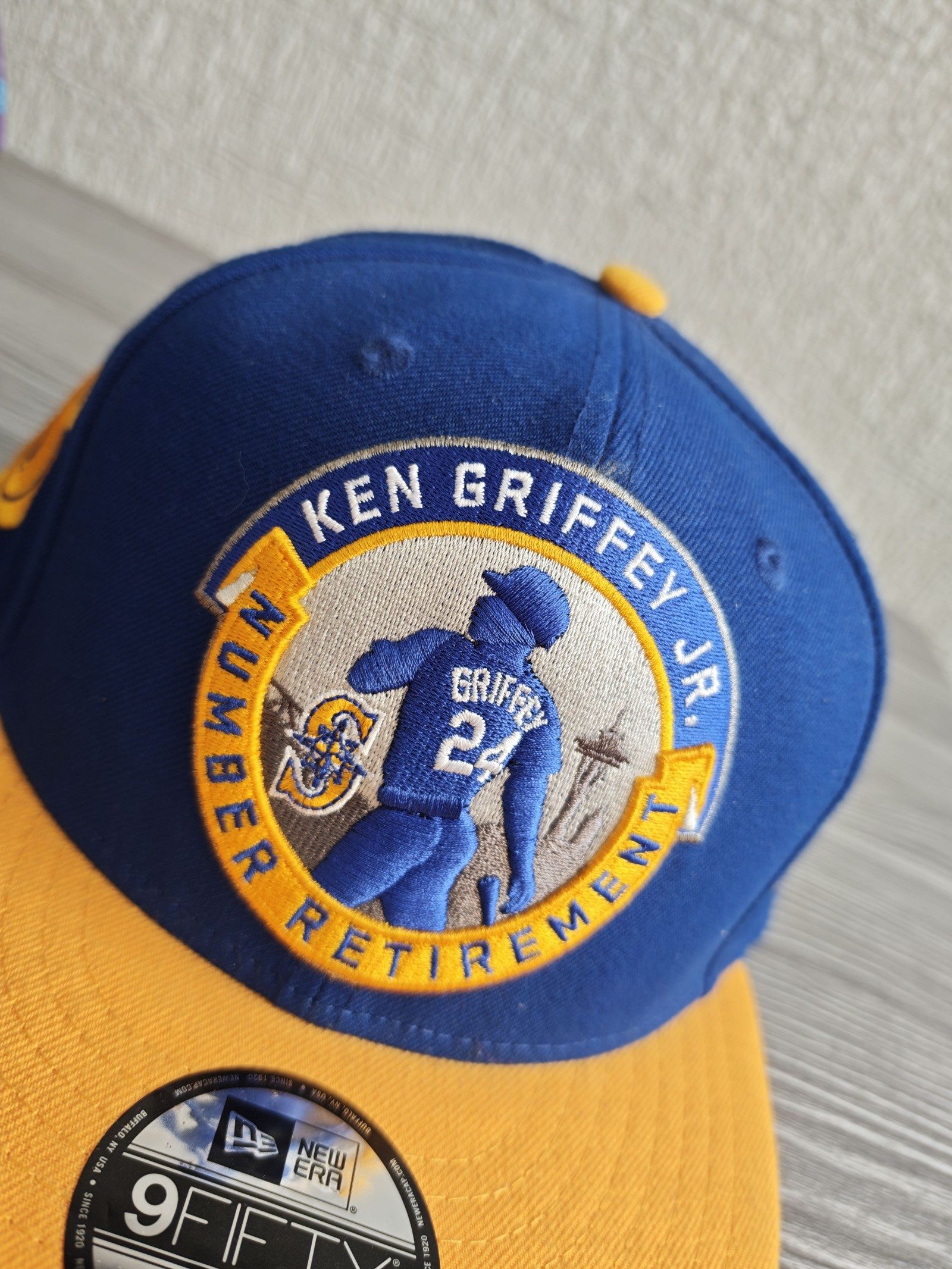 New Era Blue & Yellow Ken Griffey Jr. Snapback Cap Medium-Large image 2