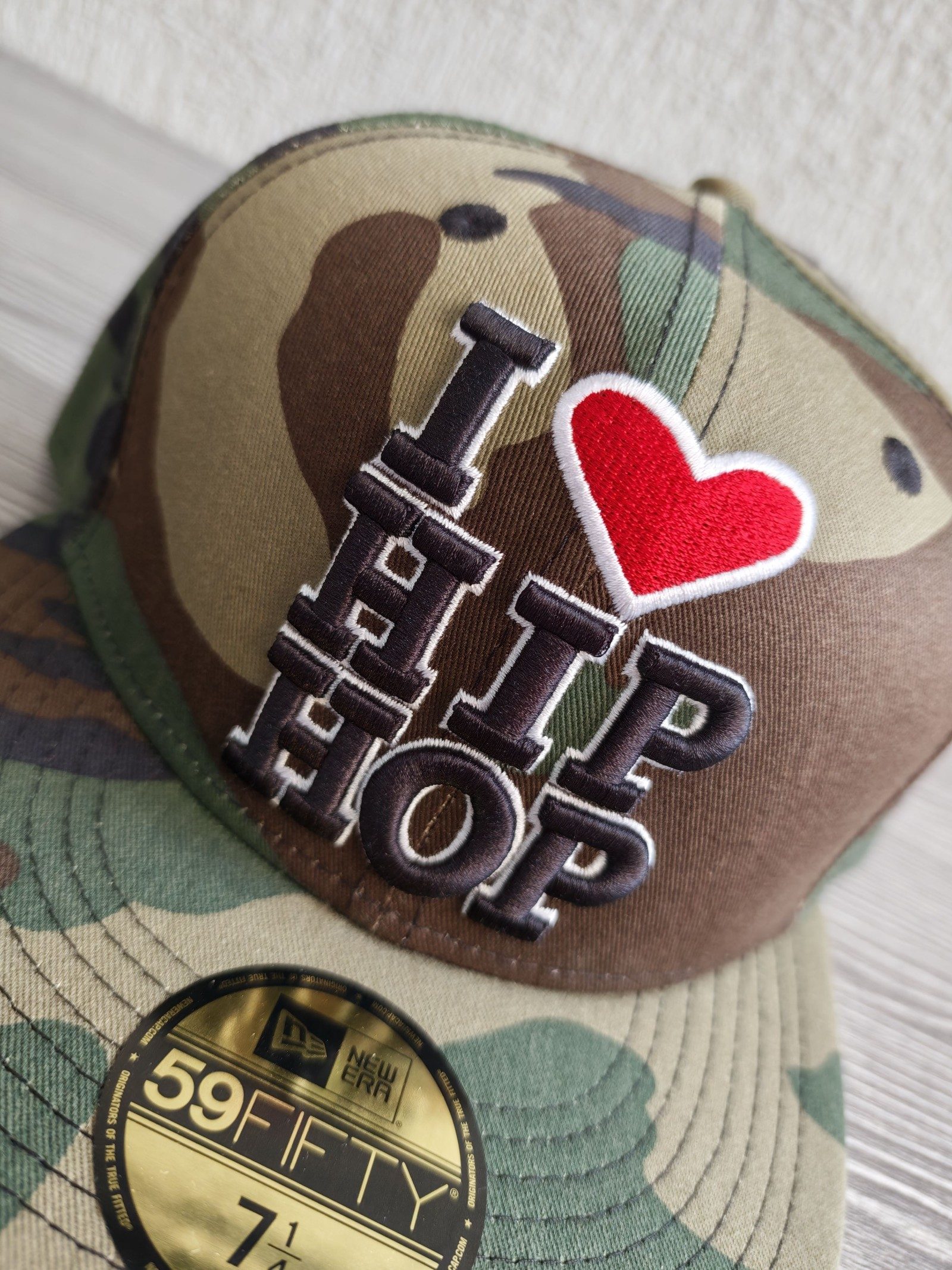 New Era Camouflage I Love Hip Hop 59FIFTY Cap 7 1/4 image 2