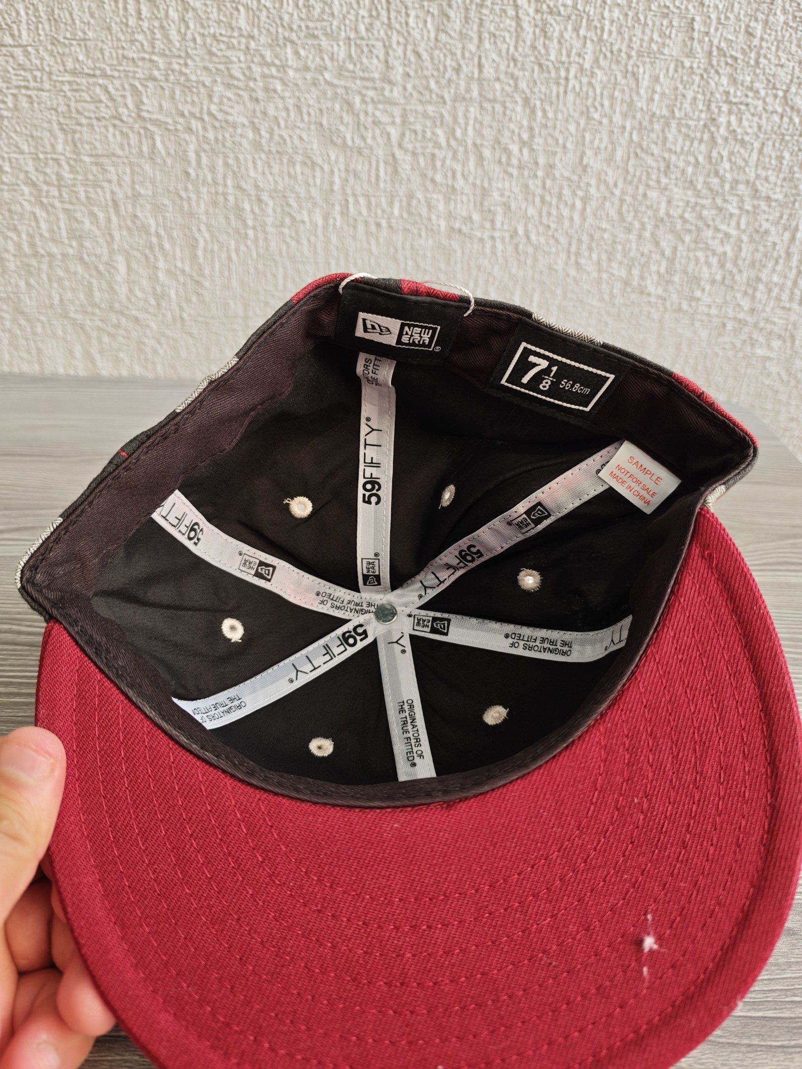 New Era Red & Cream CA Logo 59FIFTY Fitted Cap 7 1/8 image 7