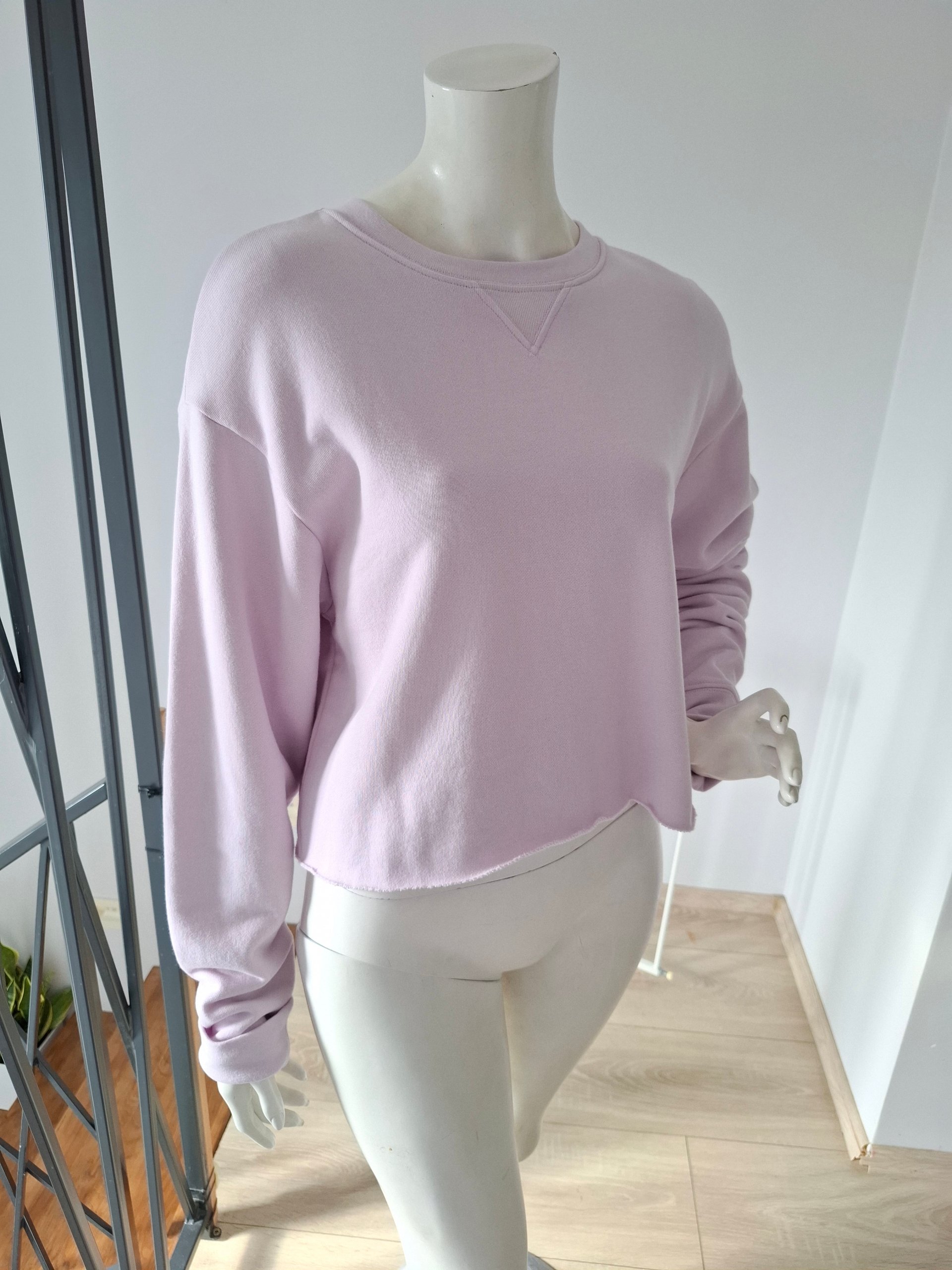 New John Elliott Lilac Cropped Sweatshirt Jumper Size L image 6