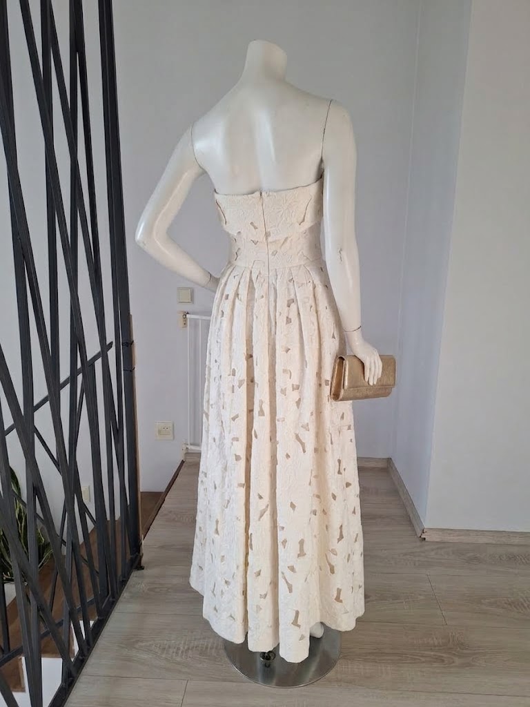 New Dolce & Gabbana Off-White Lace Maxi Flare Dress Size XS image 6