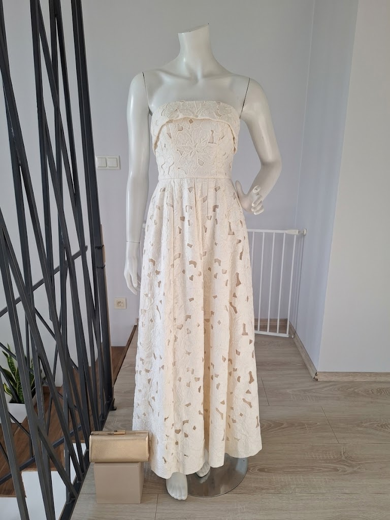 New Dolce & Gabbana Off-White Lace Maxi Flare Dress Size XS image 5