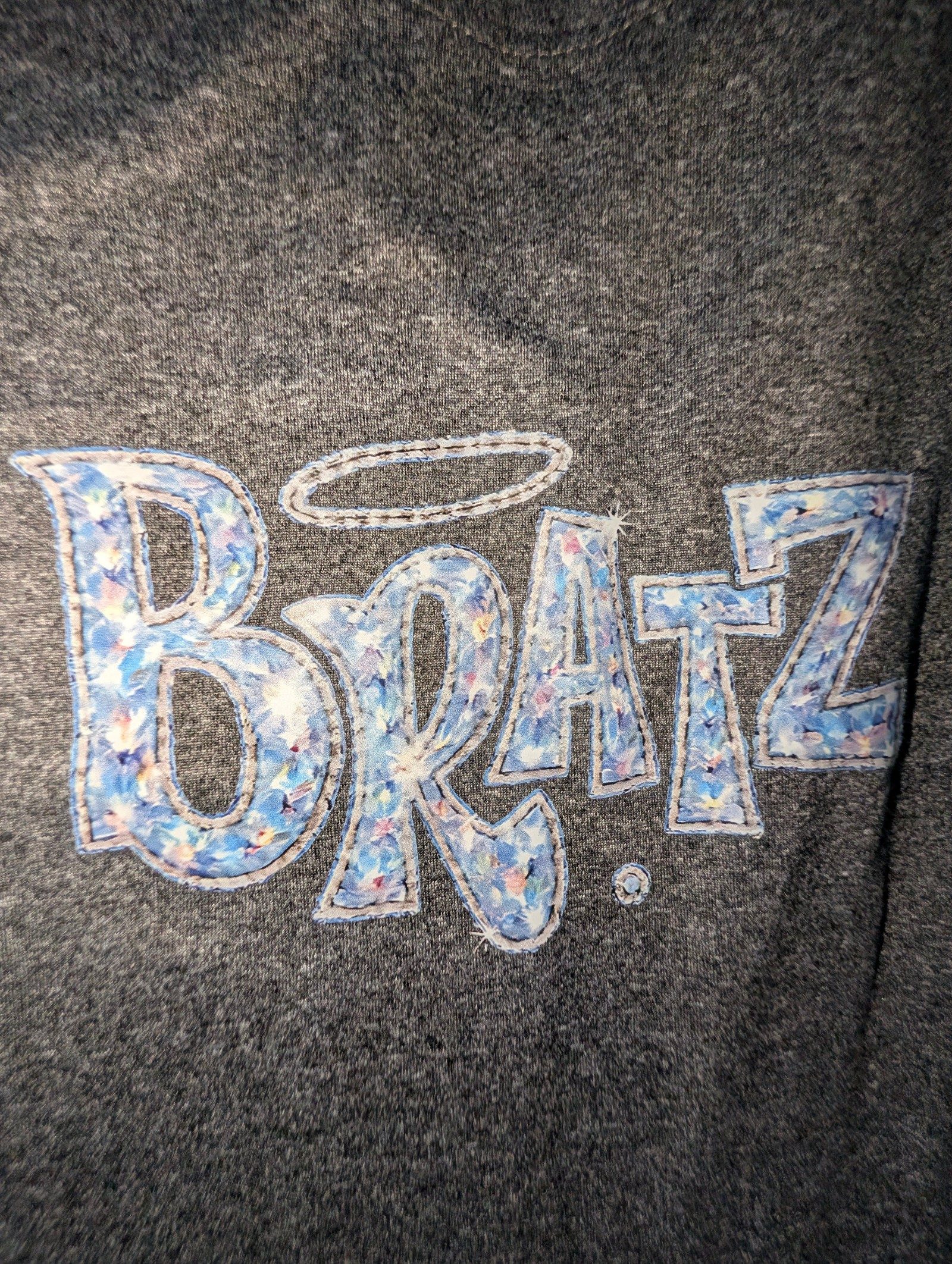 Bratz Women's Grey Printed Crop T-Shirt Small Polyester image 3
