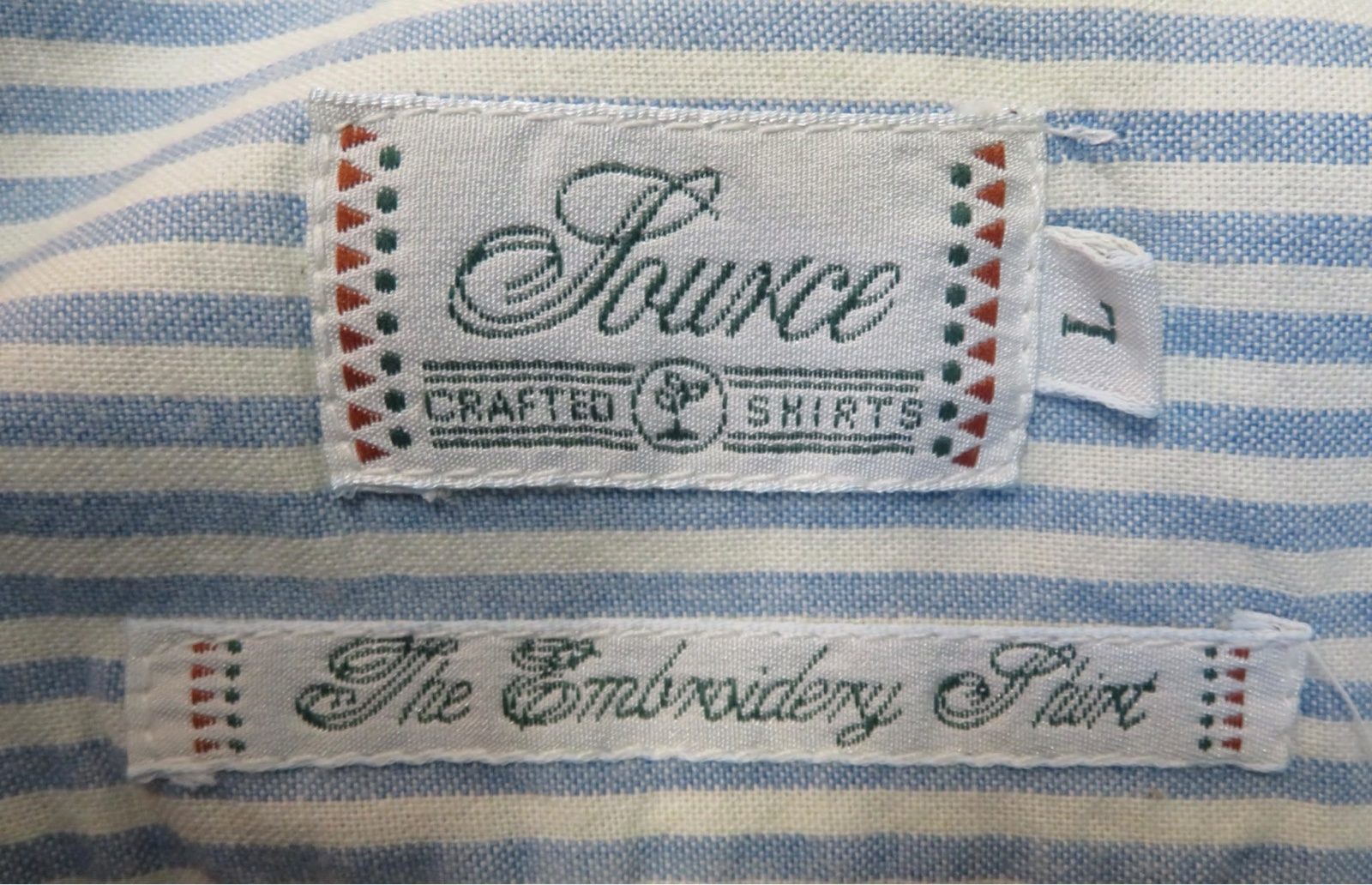 Source Blue & White Striped Embroidered Cotton Shirt Large image 4
