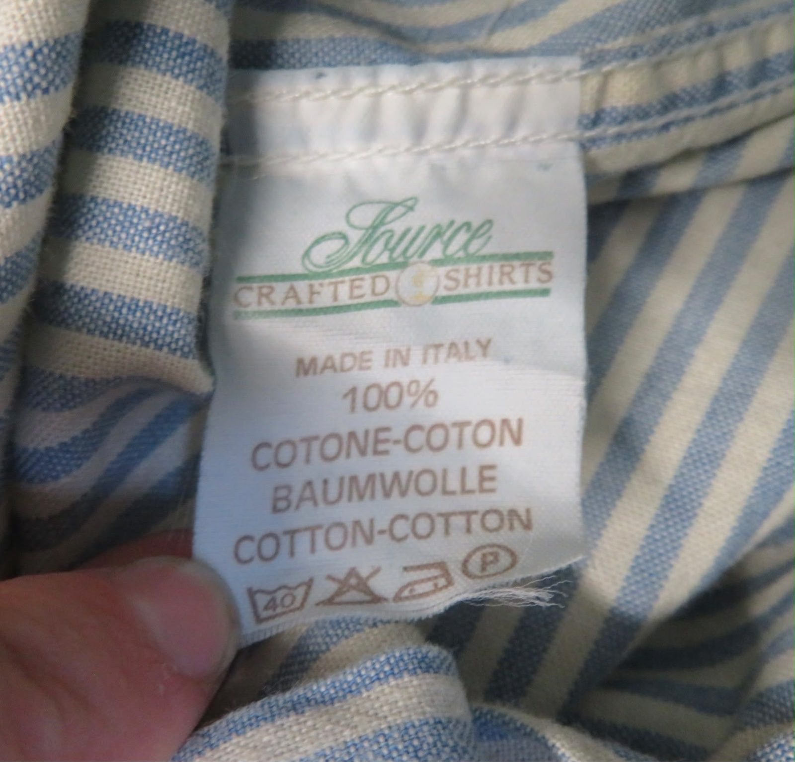 Source Blue & White Striped Embroidered Cotton Shirt Large image 6