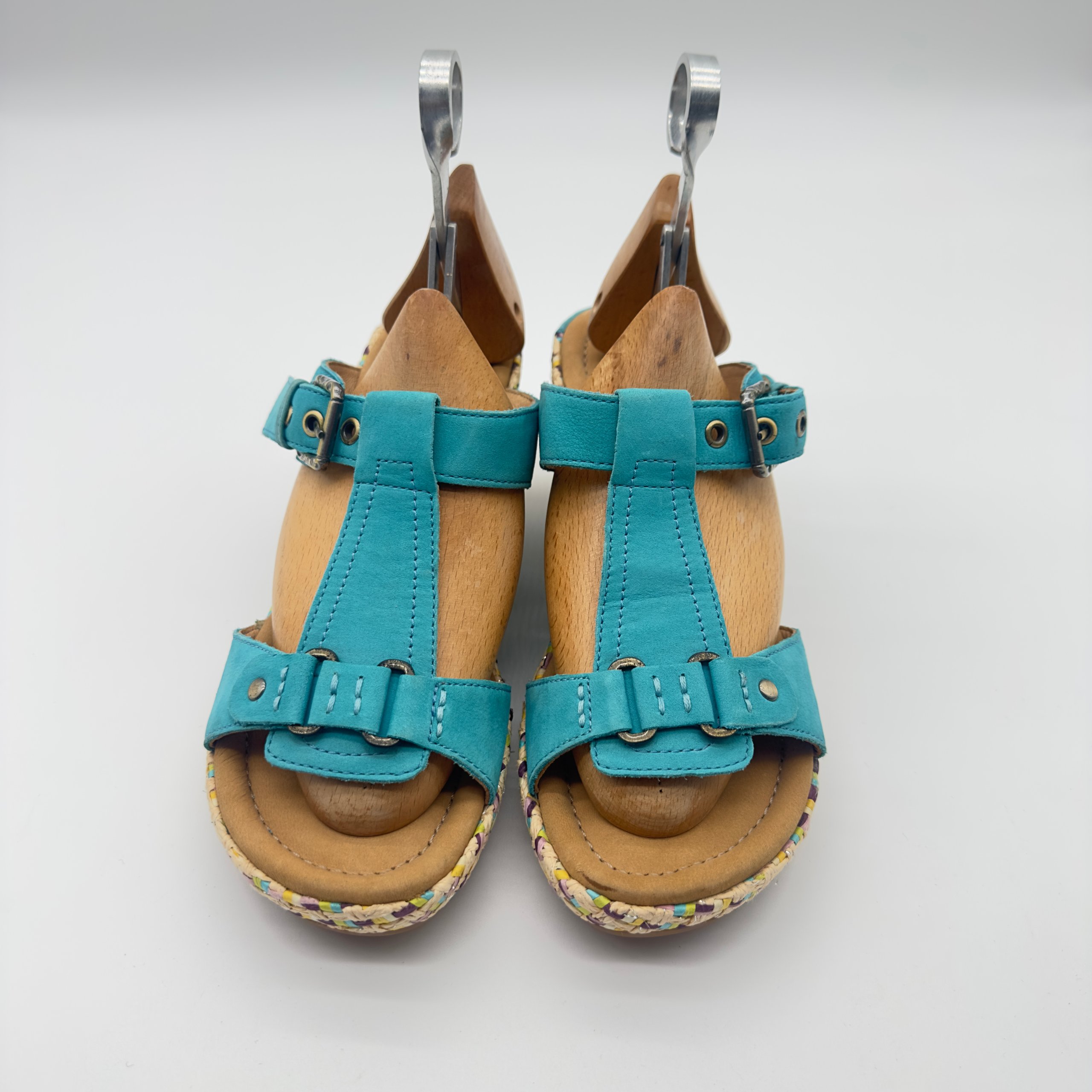 Gabor Women's Turquoise Wedge Sandals Size 40 Used - Excellent
