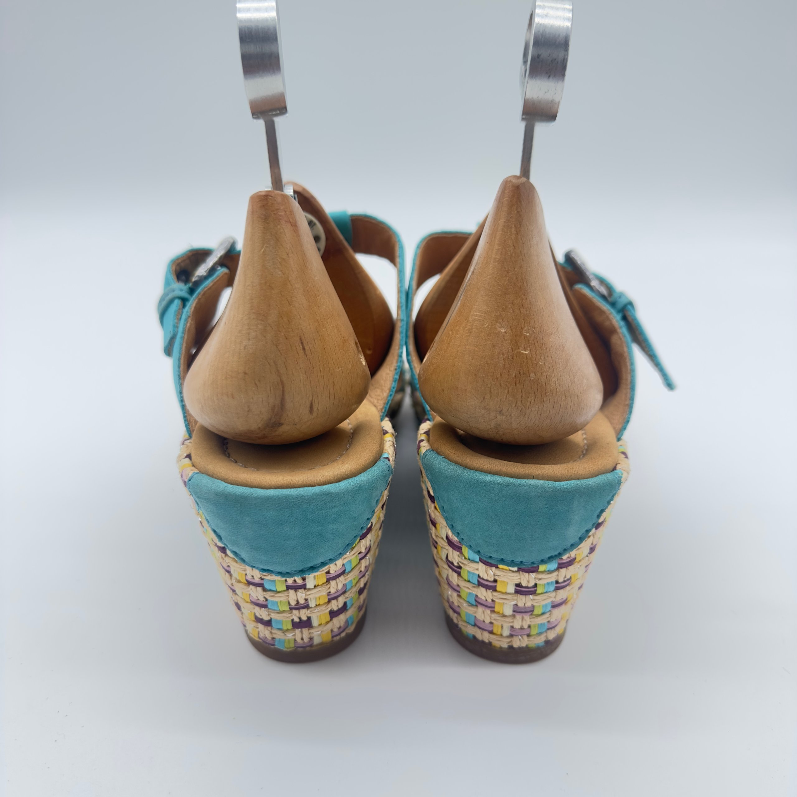 Gabor Women's Turquoise Wedge Sandals Size 40 Used - Excellent image 3