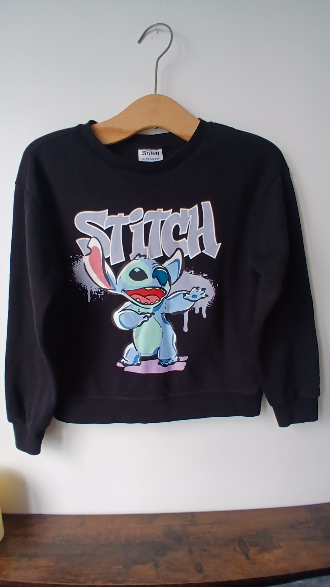 Disney x Primark Stitch Black Sweatshirt 9-10 Years Kids