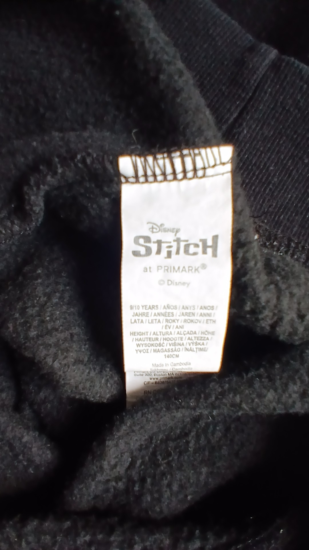 Disney x Primark Stitch Black Sweatshirt 9-10 Years Kids image 4