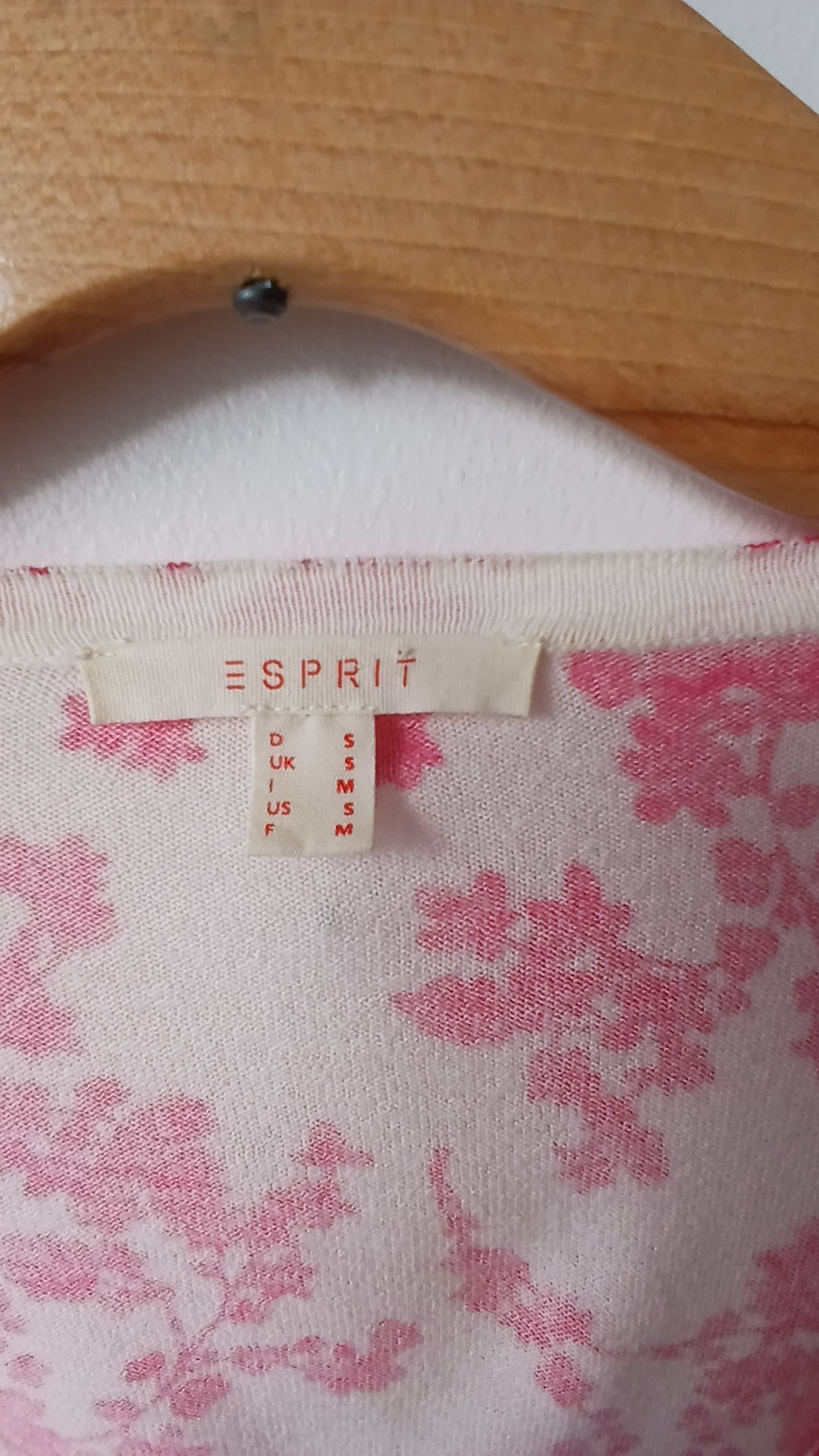 Pink & White Floral Button Light Cardigan UK S image 4